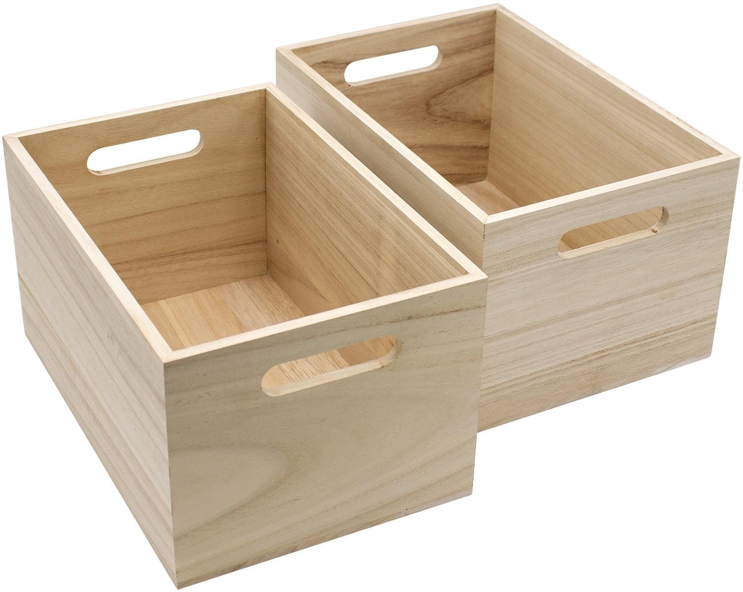 Sorbus Sorbus 2-Pack Unfinished Wood Crates Organizer Bins, Wooden Box, Cabinet Containers, Large, Set of 2
