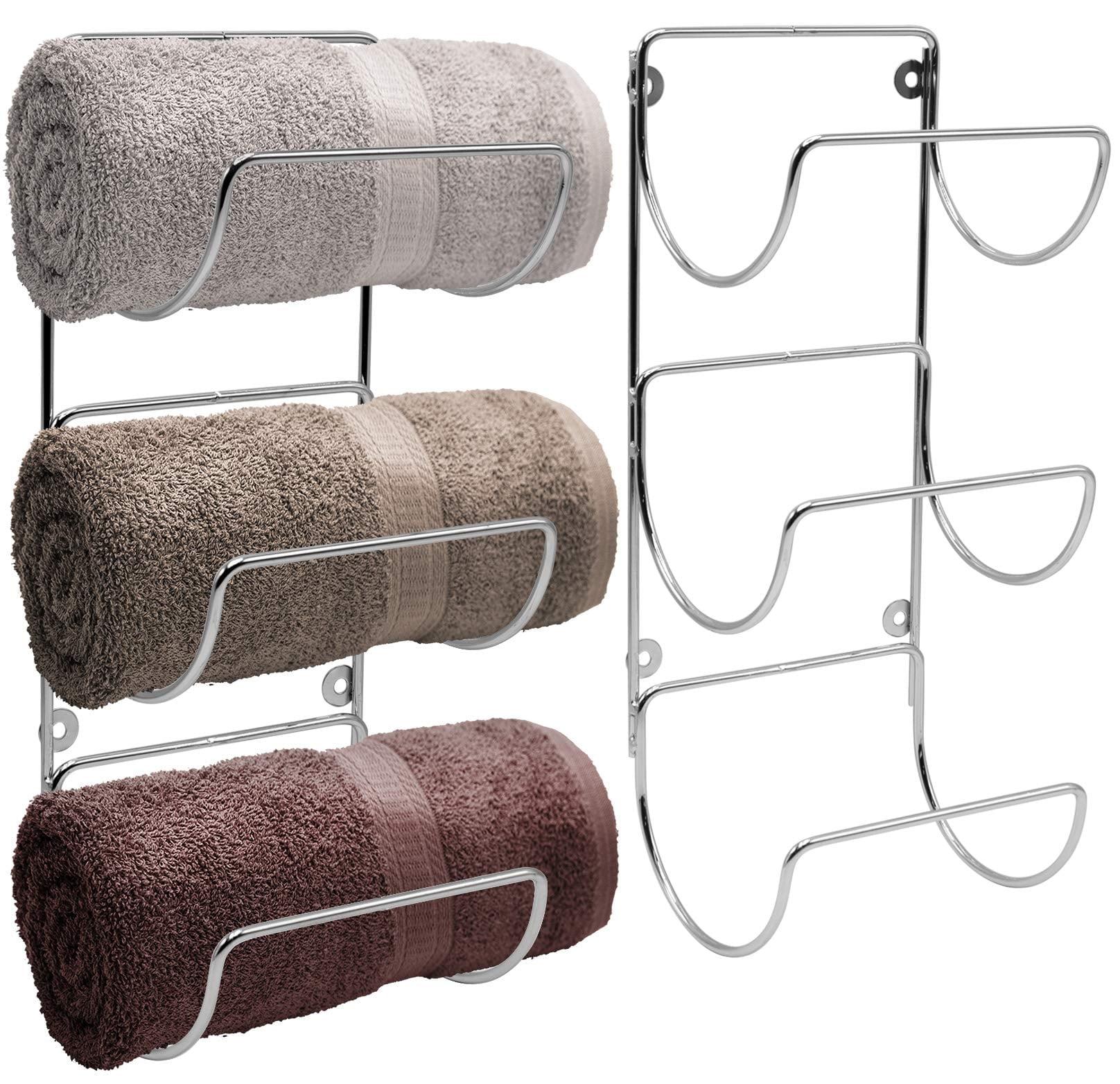 Silver Iron Wall Mounted 6-Bar Towel Rack Set