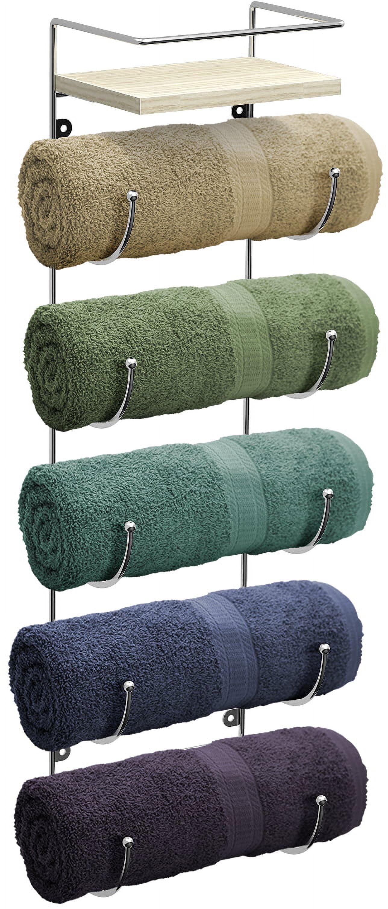 Sorbus 5-Tier Wall Mounted Metal Towel Rack with Shelf