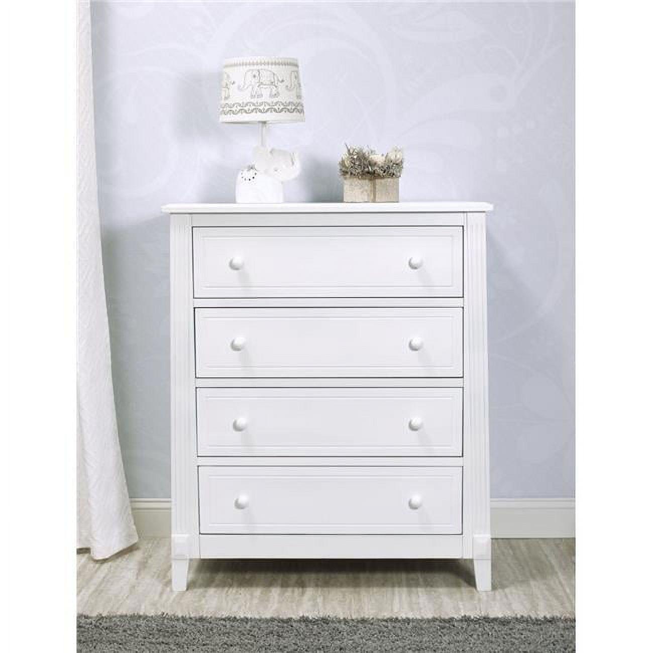 White Double Ball Bearing Nursery Chest with Dovetail Drawer