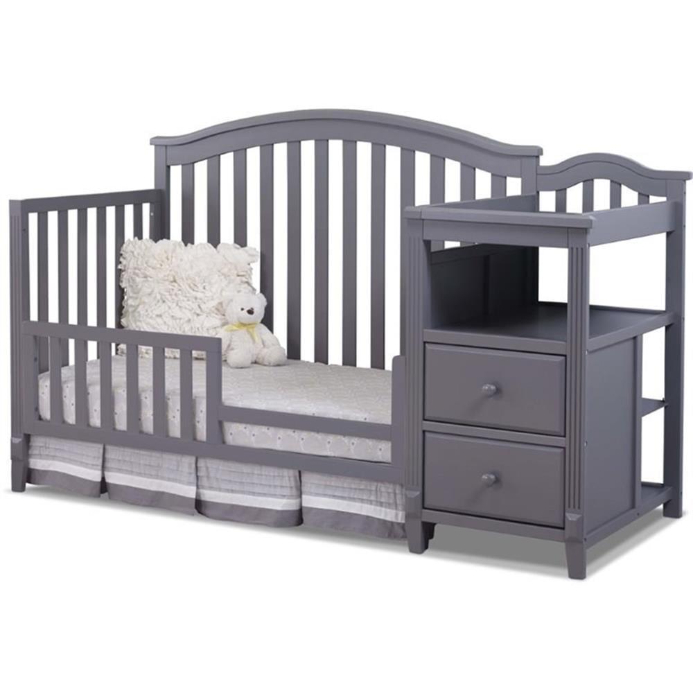 Sorelle Berkley Crib & Changer Standard Full-Sized Crib Gray