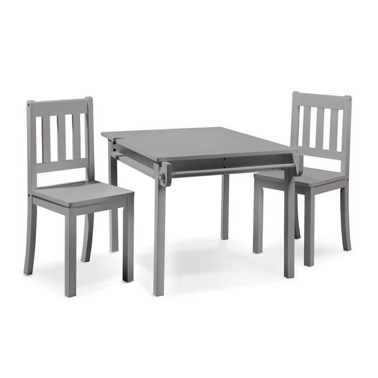 Gray Wooden Kids Activity Table and Chair Set