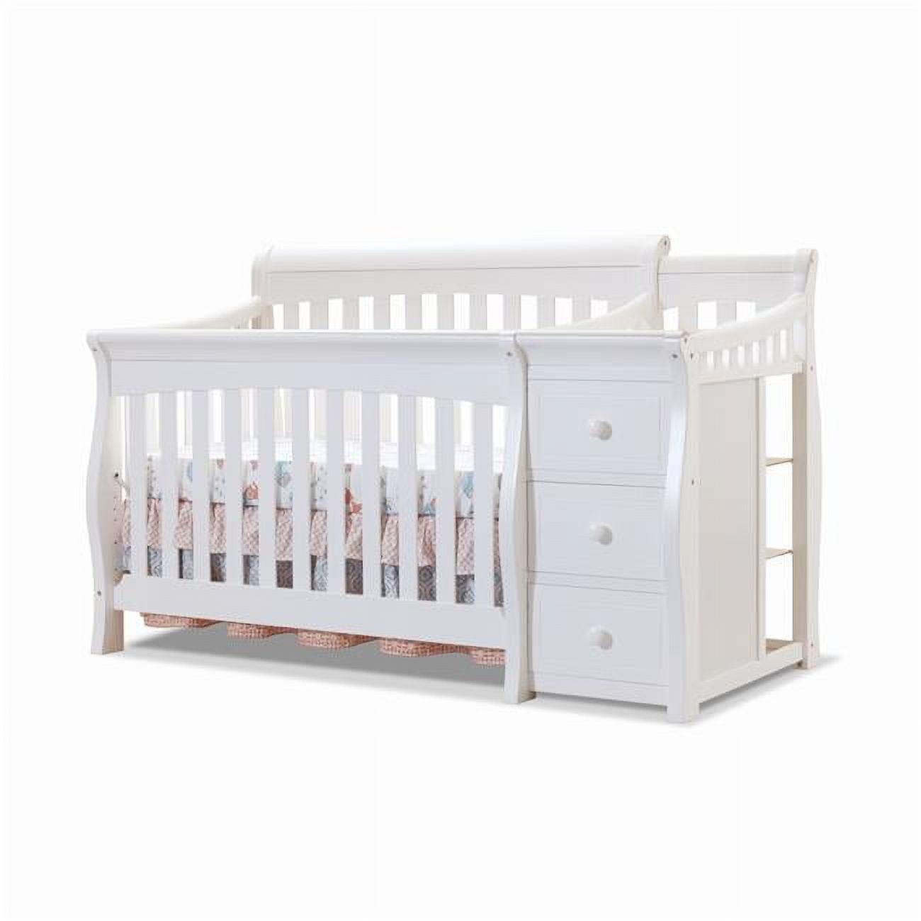 White Pine 4-in-1 Convertible Crib with Changer