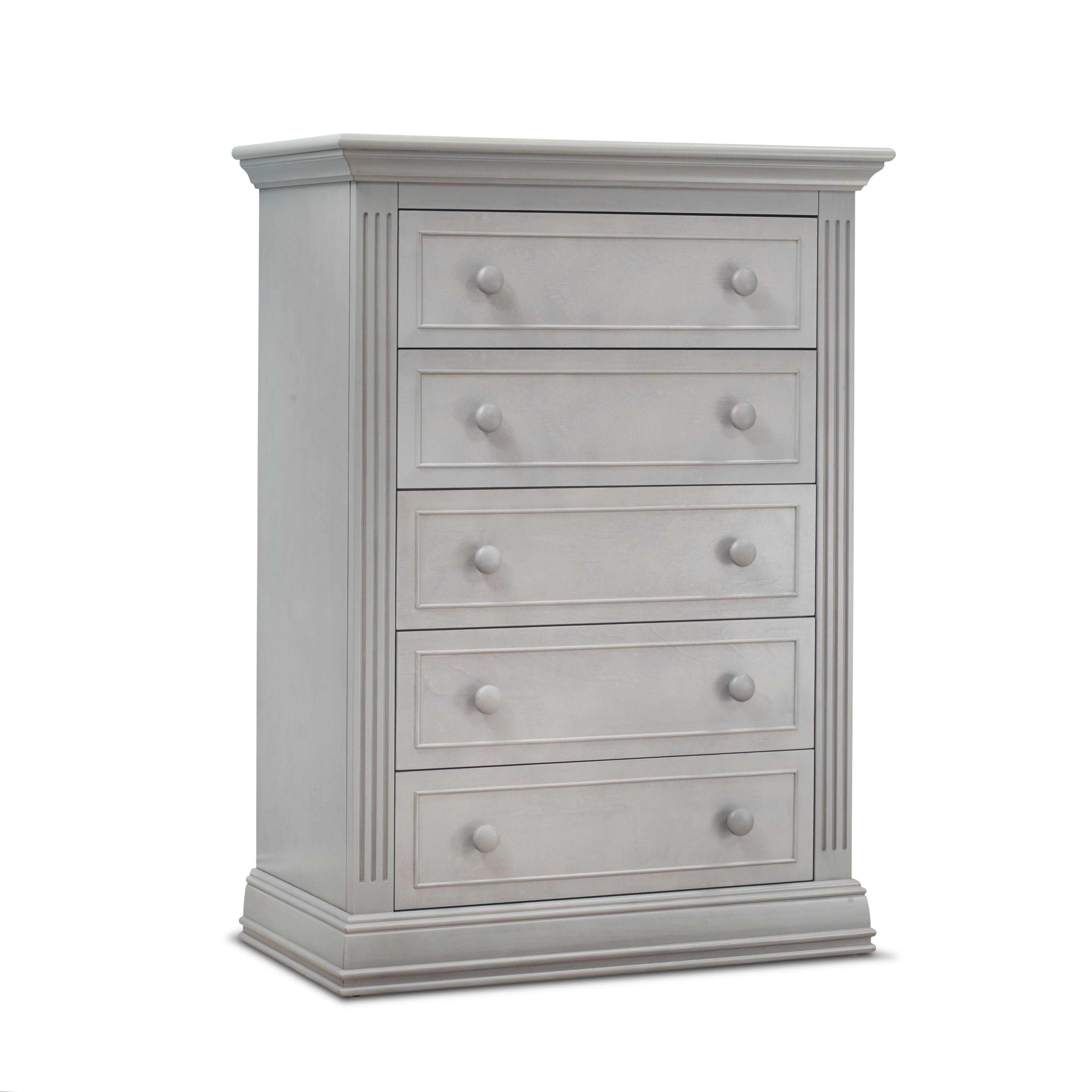 Stone Grey Vertical 5-Drawer Nursery Dresser