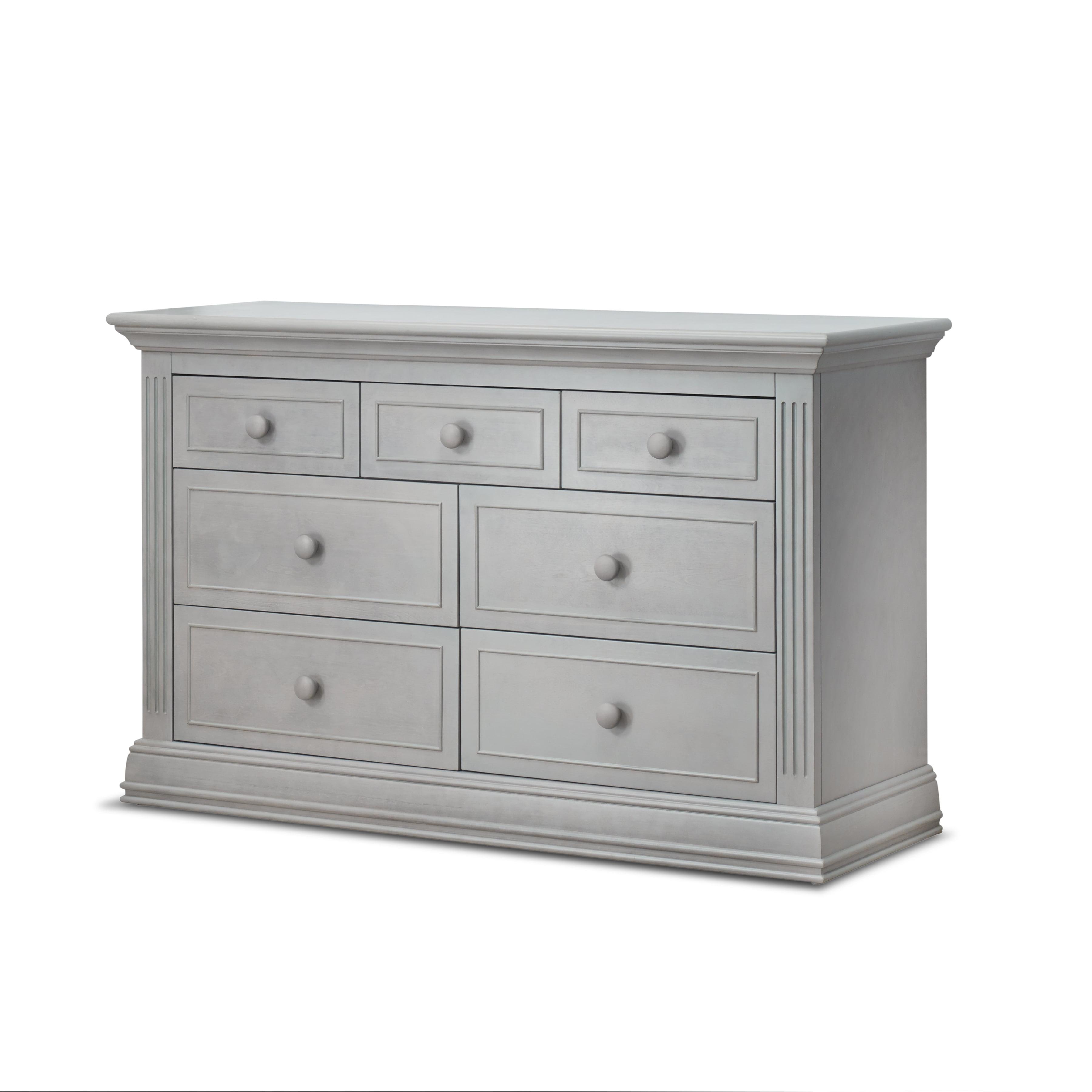 Stone Gray 7-Drawer Traditional Double Dresser