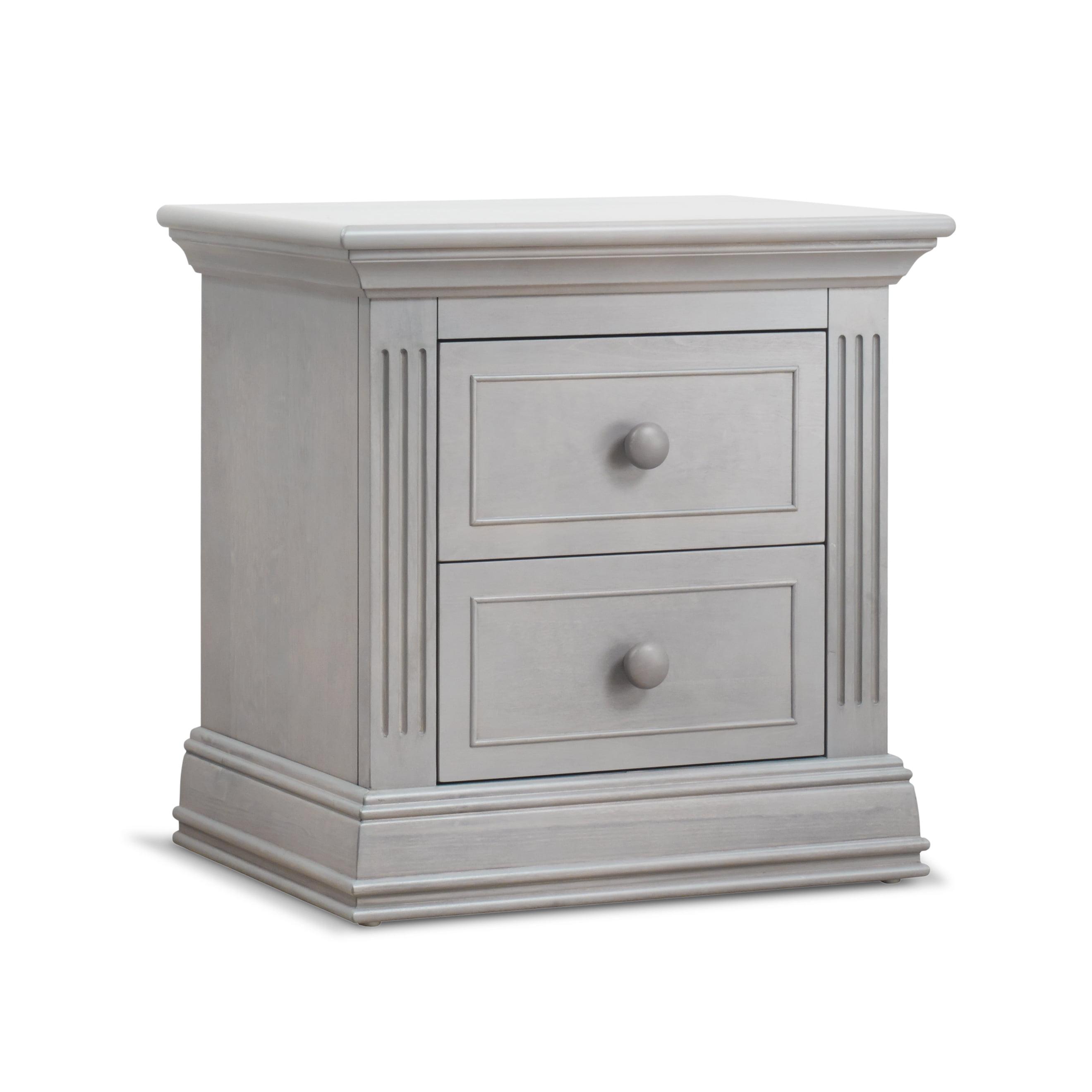 Providence Stone Gray Solid Wood 2-Drawer Nightstand