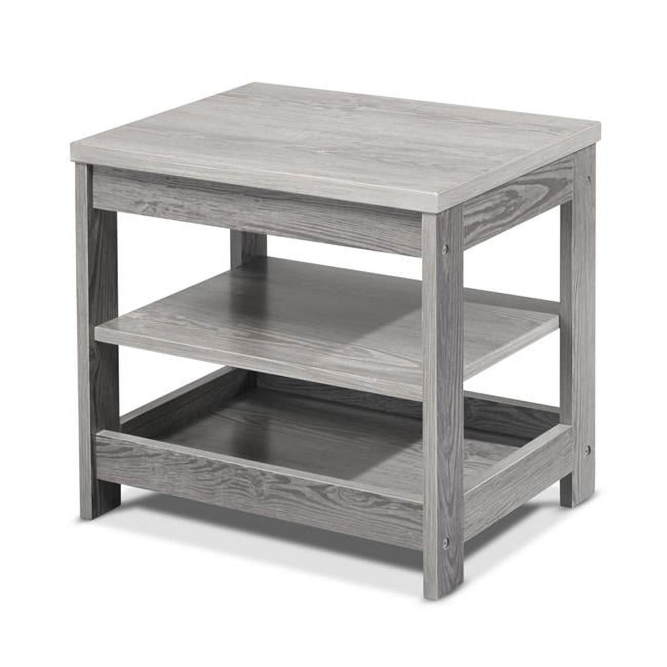 Classic Panel Gray Sierra Nightstand with Storage Shelves