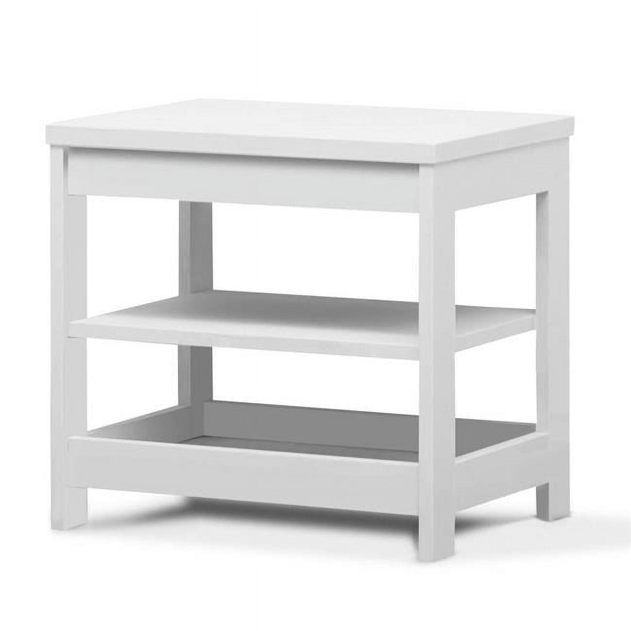 Sierra Sleek White Nightstand with Classic Style and Storage Shelves