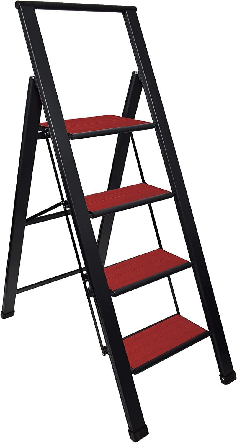 Sorfey Sorfey Step Ladders 4 - Step Steel Lightweight Folding Step Stool