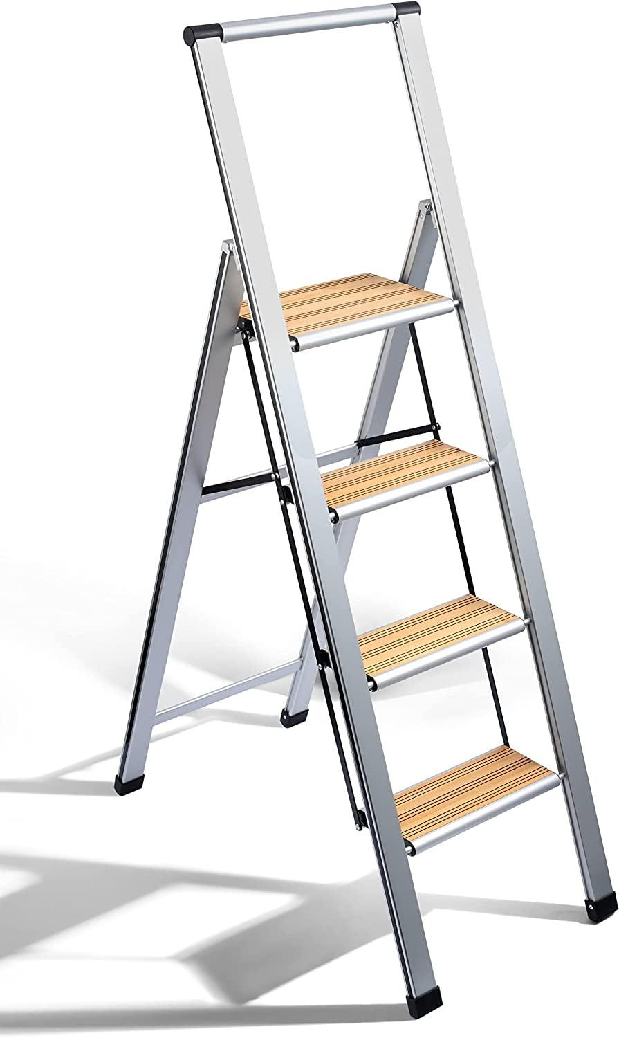 Sorfey Sorfey Step Ladders 4 - Step Steel Lightweight Folding Step Ladder