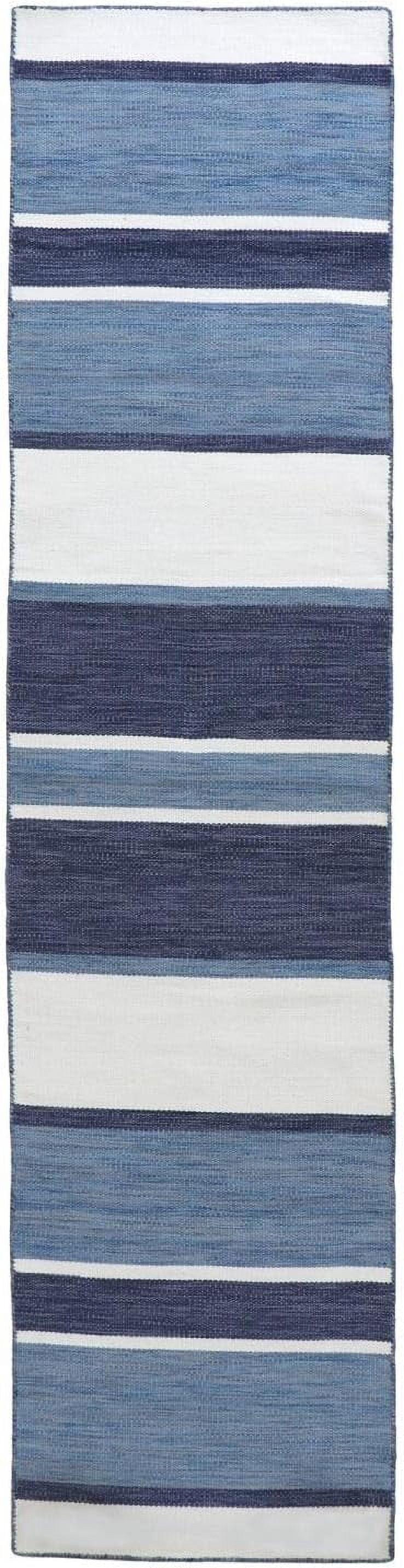Liora Manne Sorrento Boat Stripe Indoor/Outdoor Rug Navy 2' x 8'