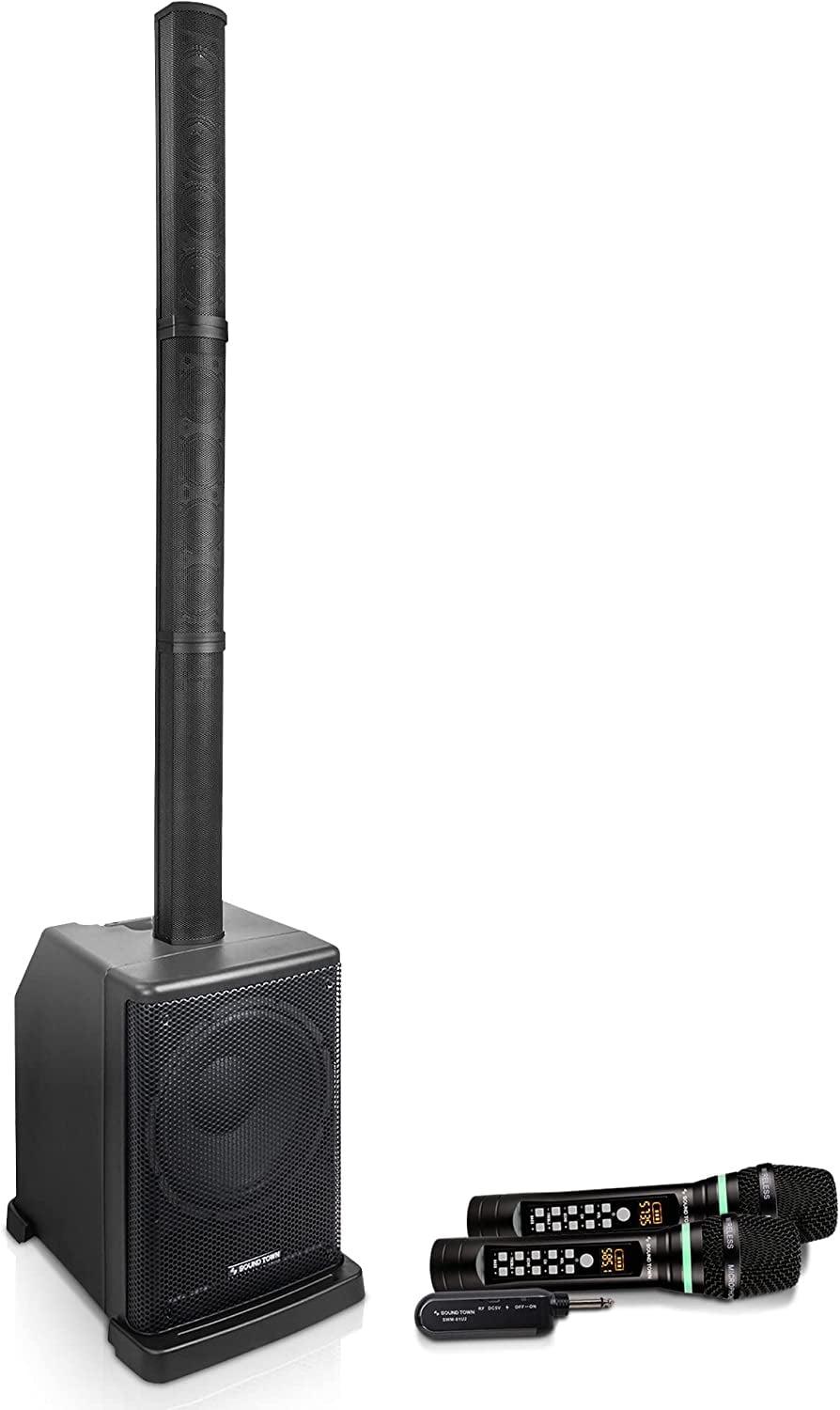 Portable Black ABS PA System with Wireless Microphones