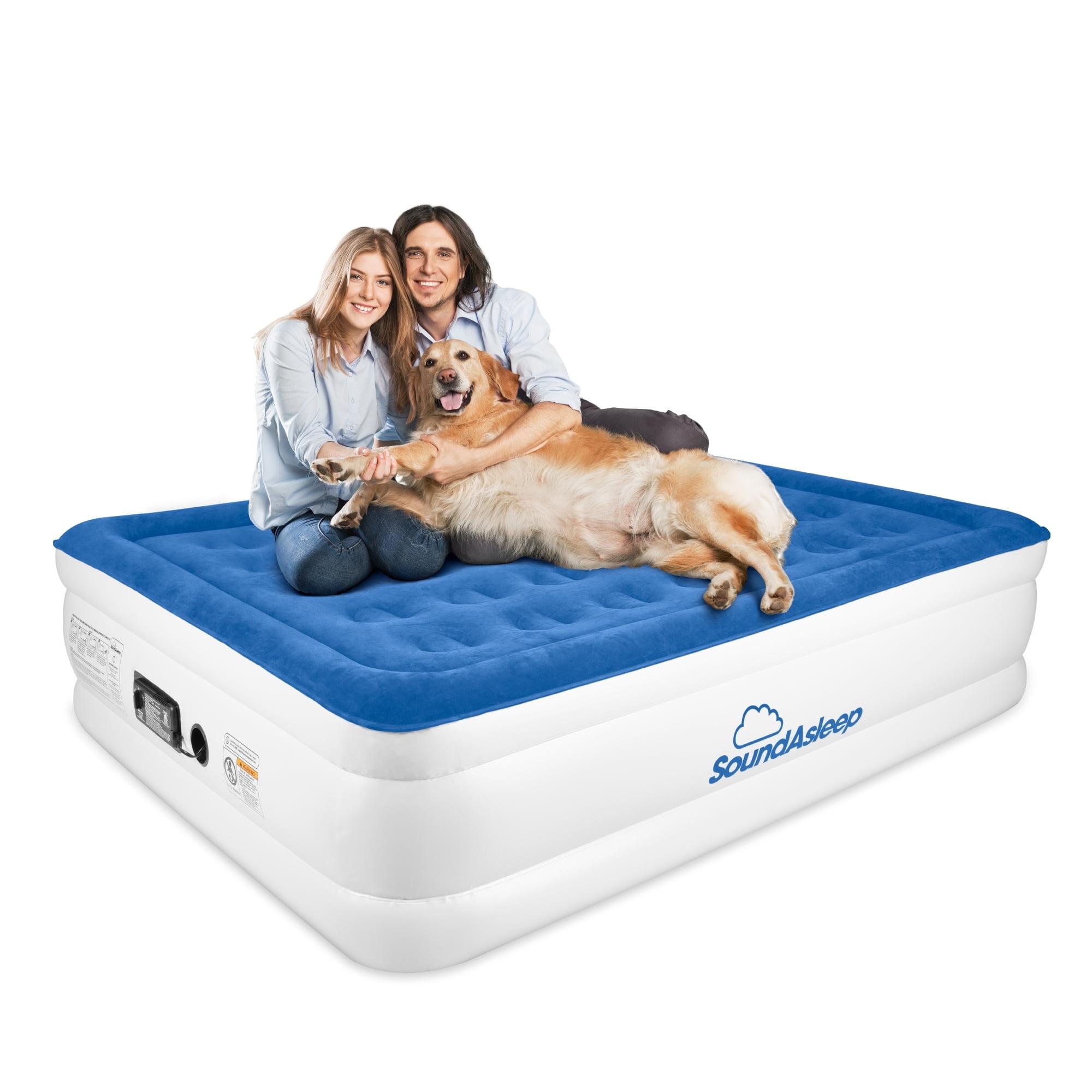 SoundAsleep Dream Series Air Mattress with ComfortCoil Technology & Internal High Capacity Pump -  Queen - Blue