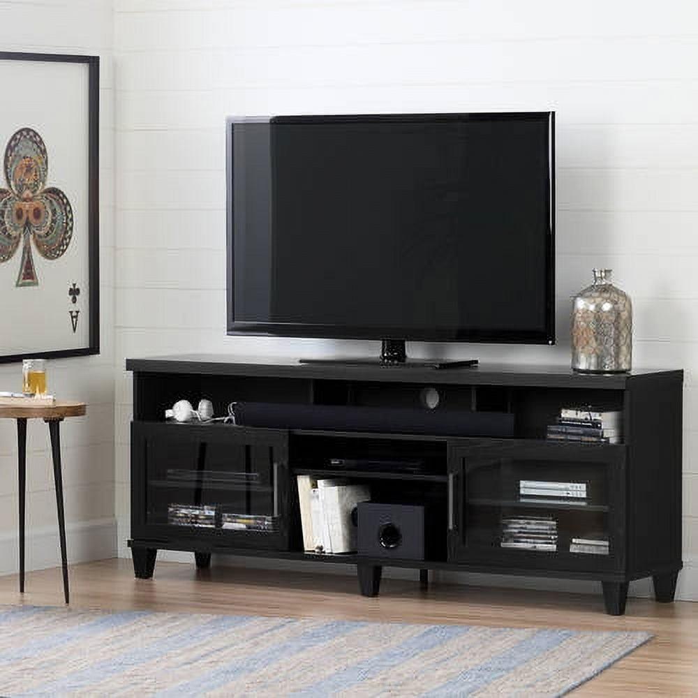 Adrian Black Oak TV Stand with Cabinet for 75'' TVs