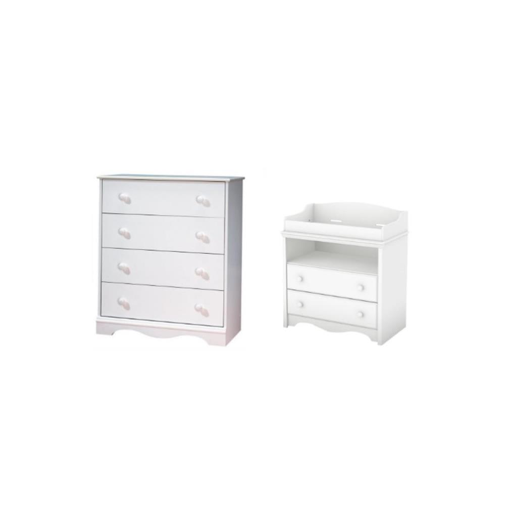 Pure White Nursery Changing Table and Dresser Set