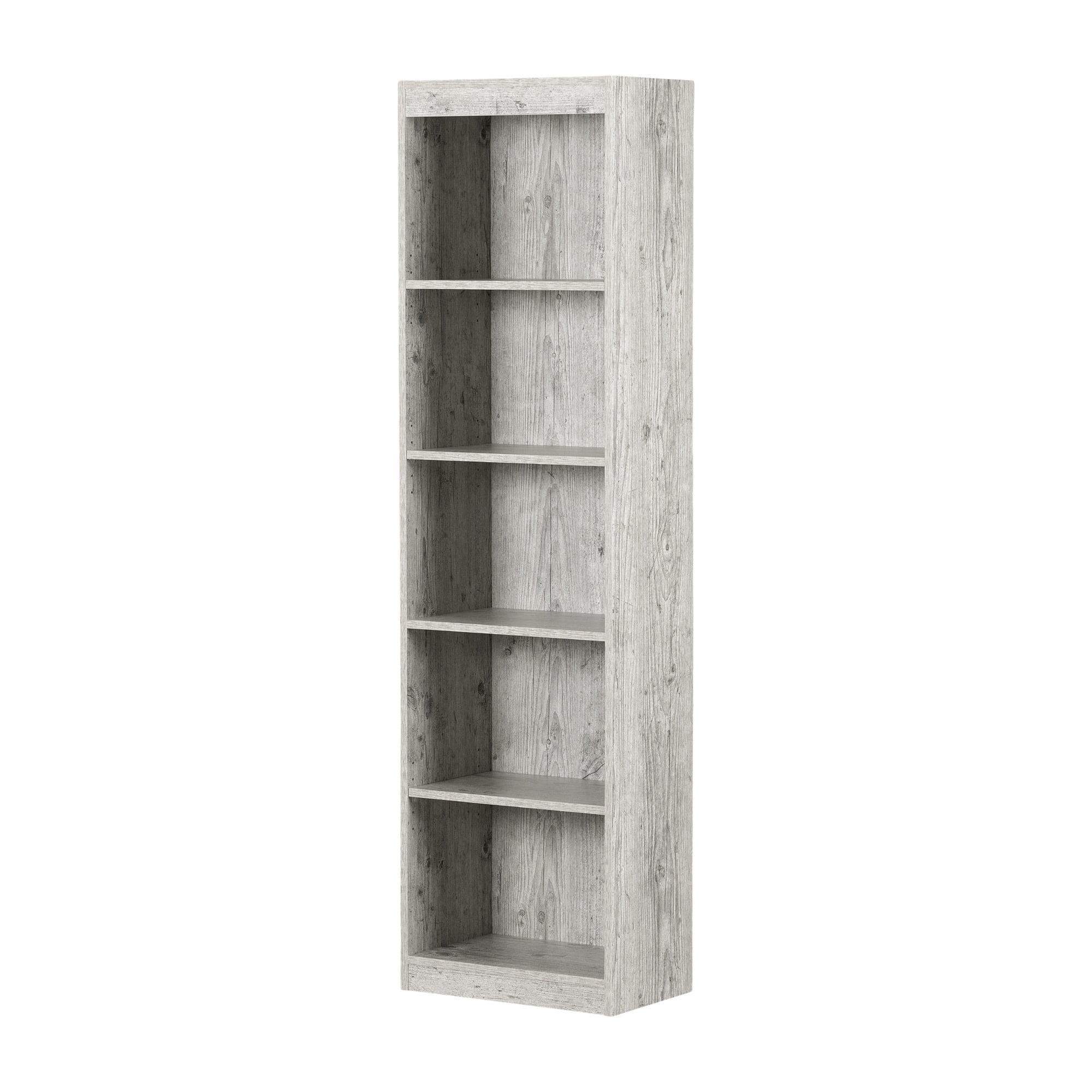 South Shore 68.75" 5 Shelf Decorative Bookshelf Seaside Pine: Laminate Finish, Particle Board Frame, Anti-Tip Hardware