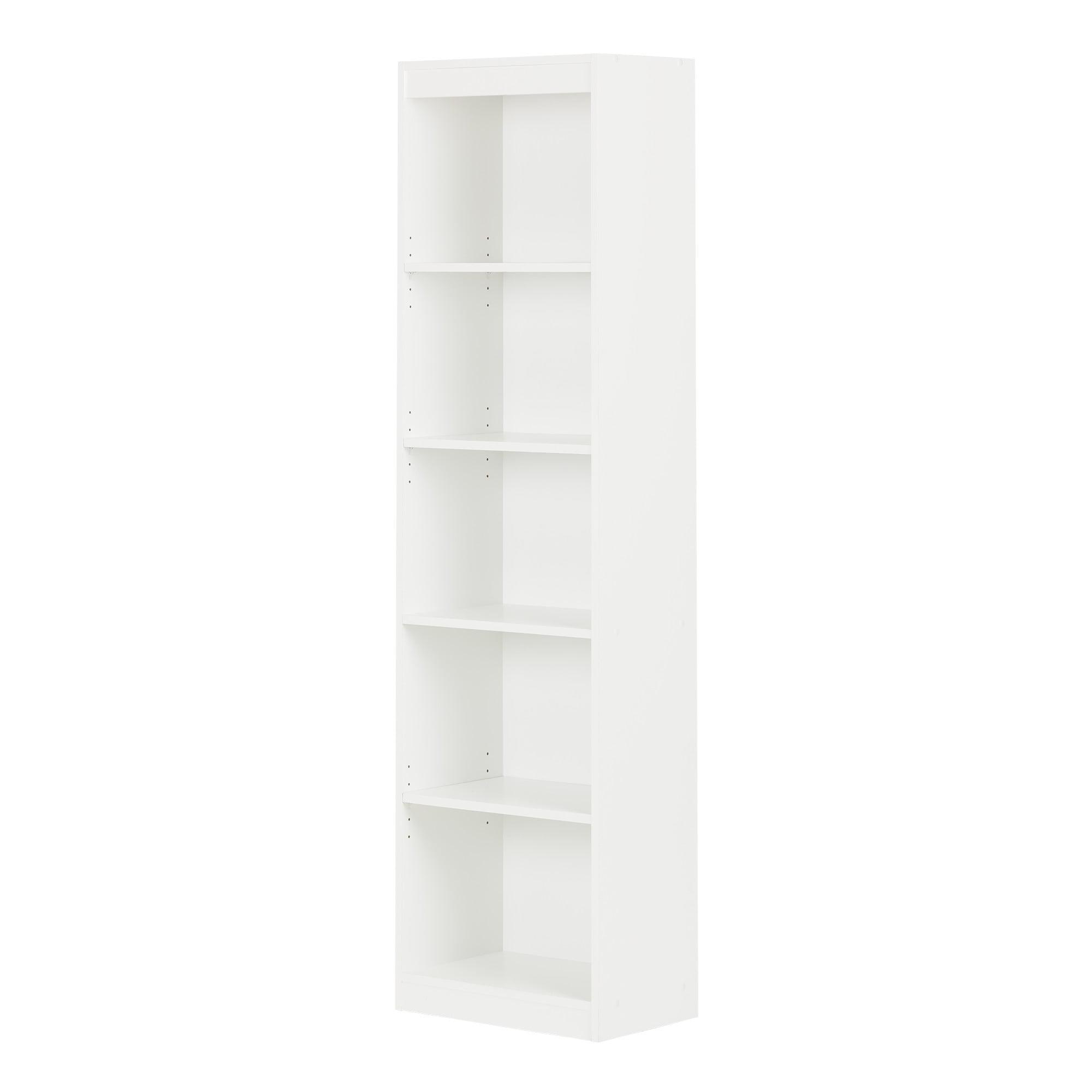 Axess Narrow 5-Shelf Narrow Bookcase Pure White