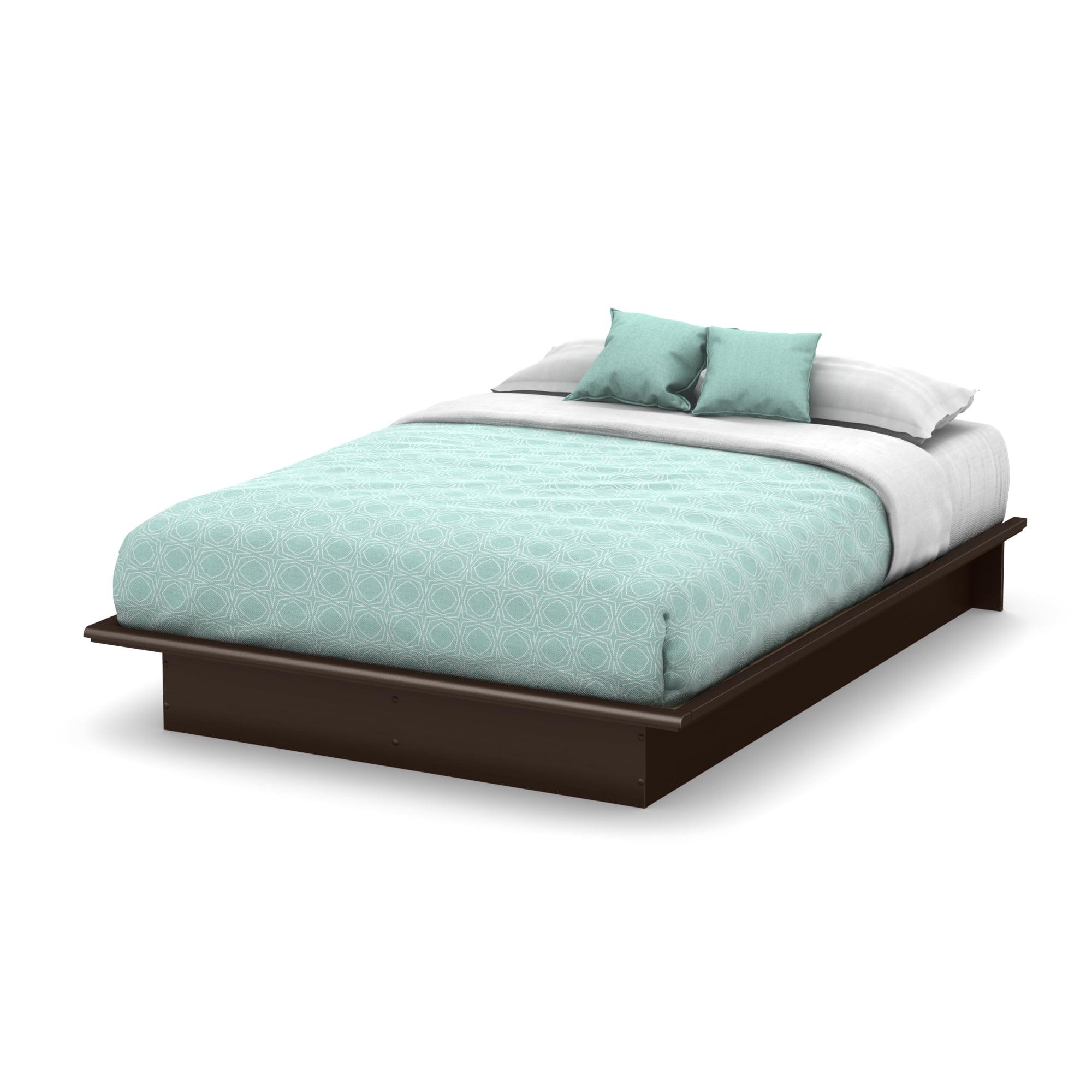 Elegant Queen-Sized Upholstered Platform Bed in Rich Brown