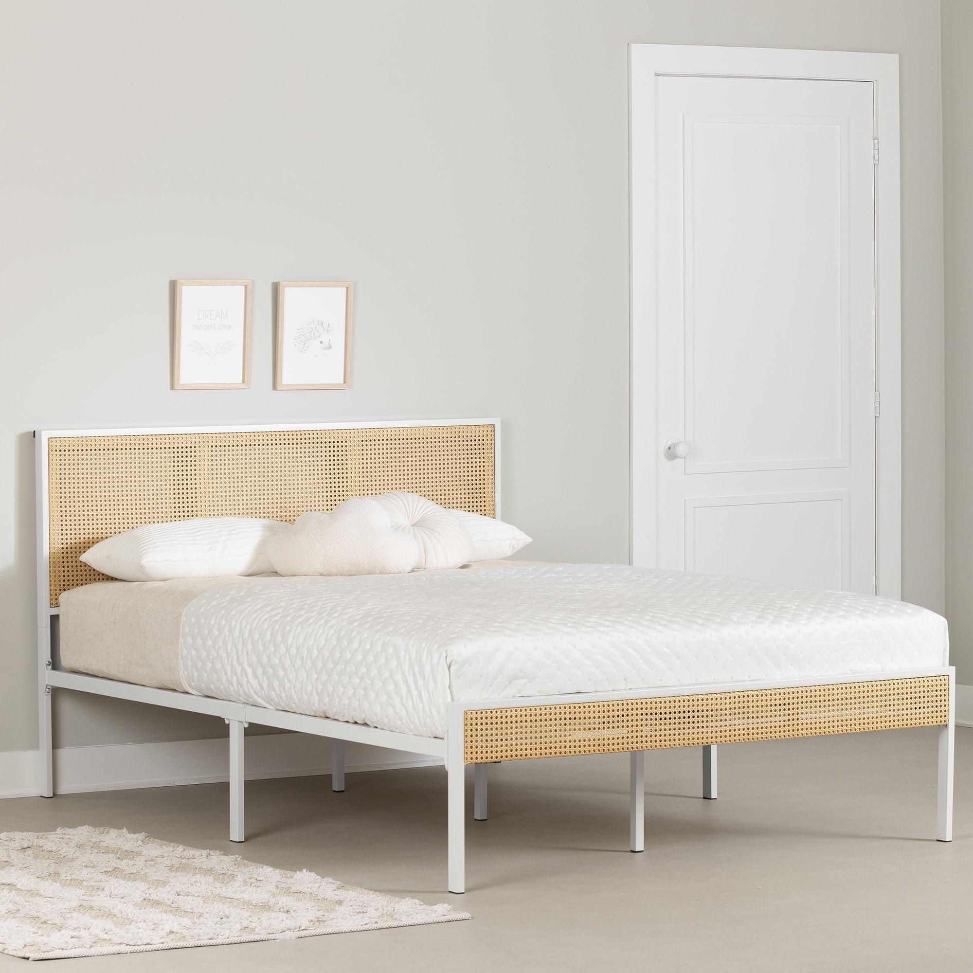 Full Bloom Metal Kids' Platform Bed with Natural Cane - South Shore