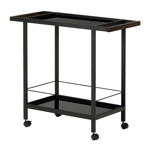 City Life Metal Bar Cart On Wheels Black - South Shore