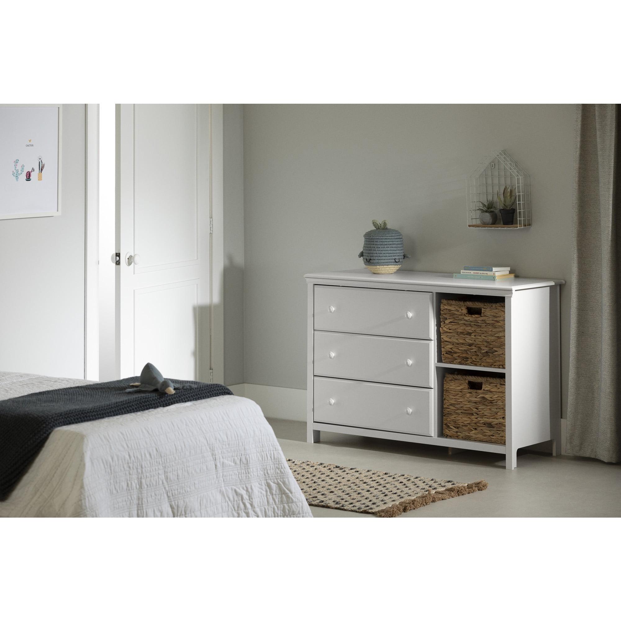 Cotton Candy 3-Drawer Dresser with Storage Baskets