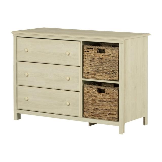 Cotton Candy 3-Drawer Dresser with Storage Baskets