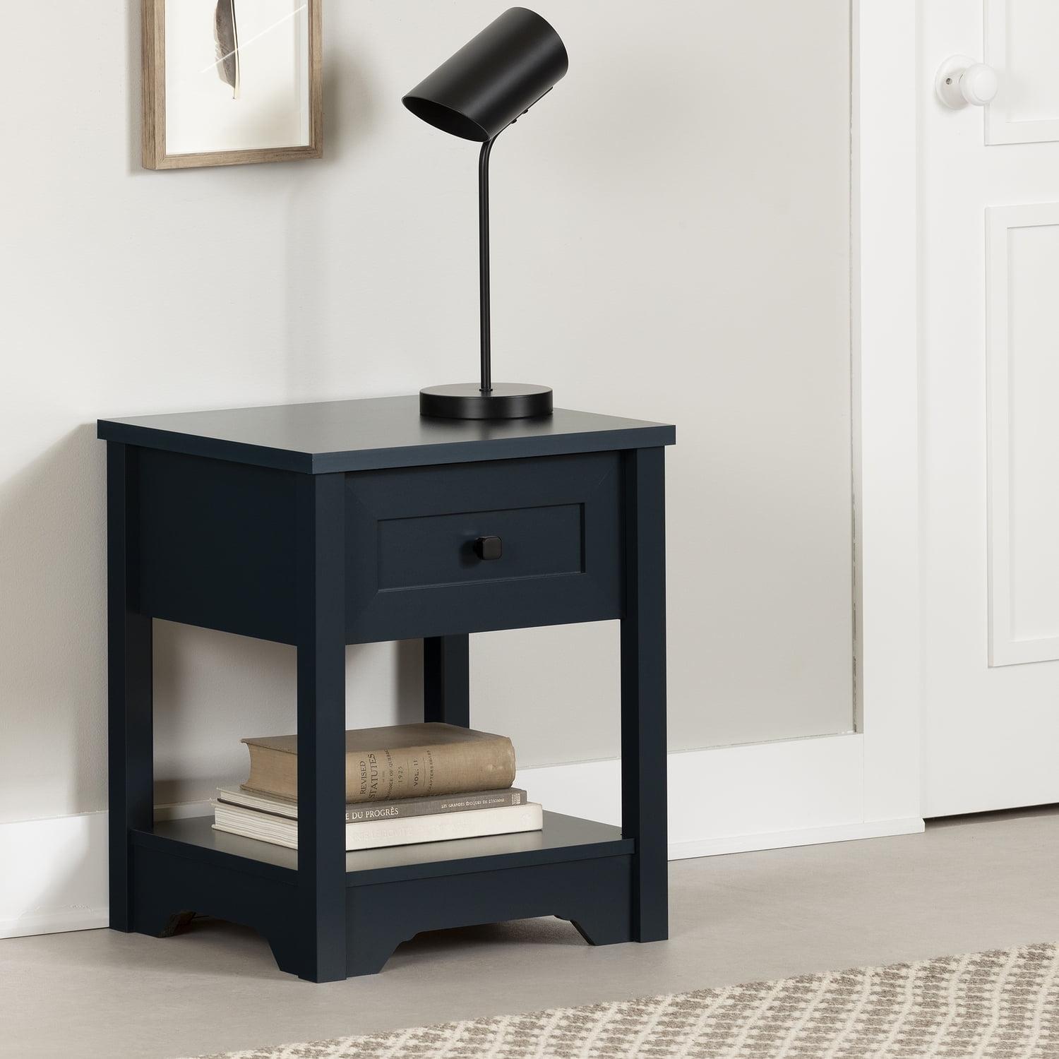 Farnel End Table Navy Blue - South Shore: Laminated Particle Board, 22.5" High, CARB Certified