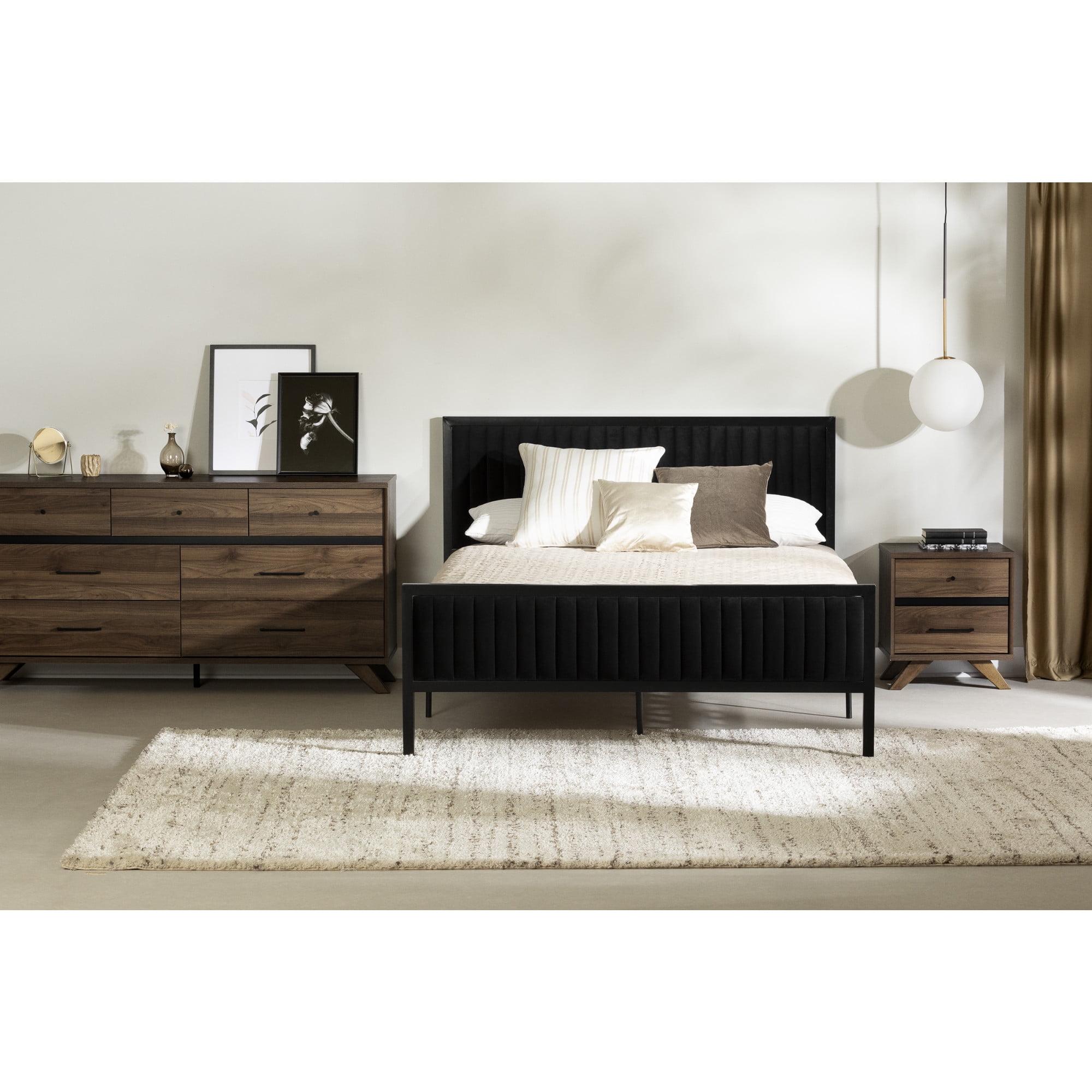 Flam 7 Drawer Double Dresser Natural Walnut/Matte Black - South Shore