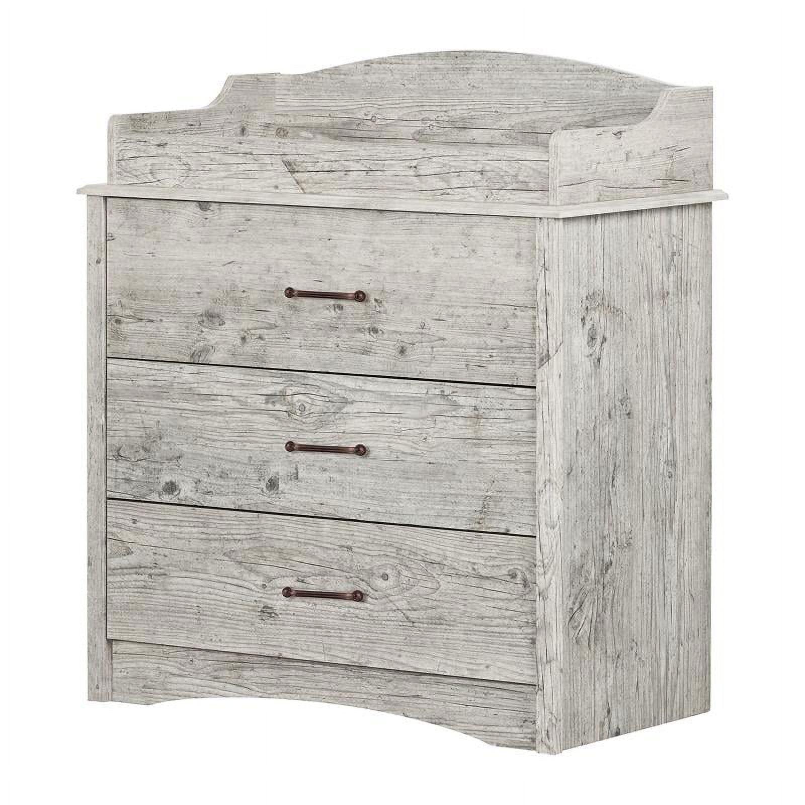 Seaside Pine Vintage-Style Changing Table Dresser with Drawers