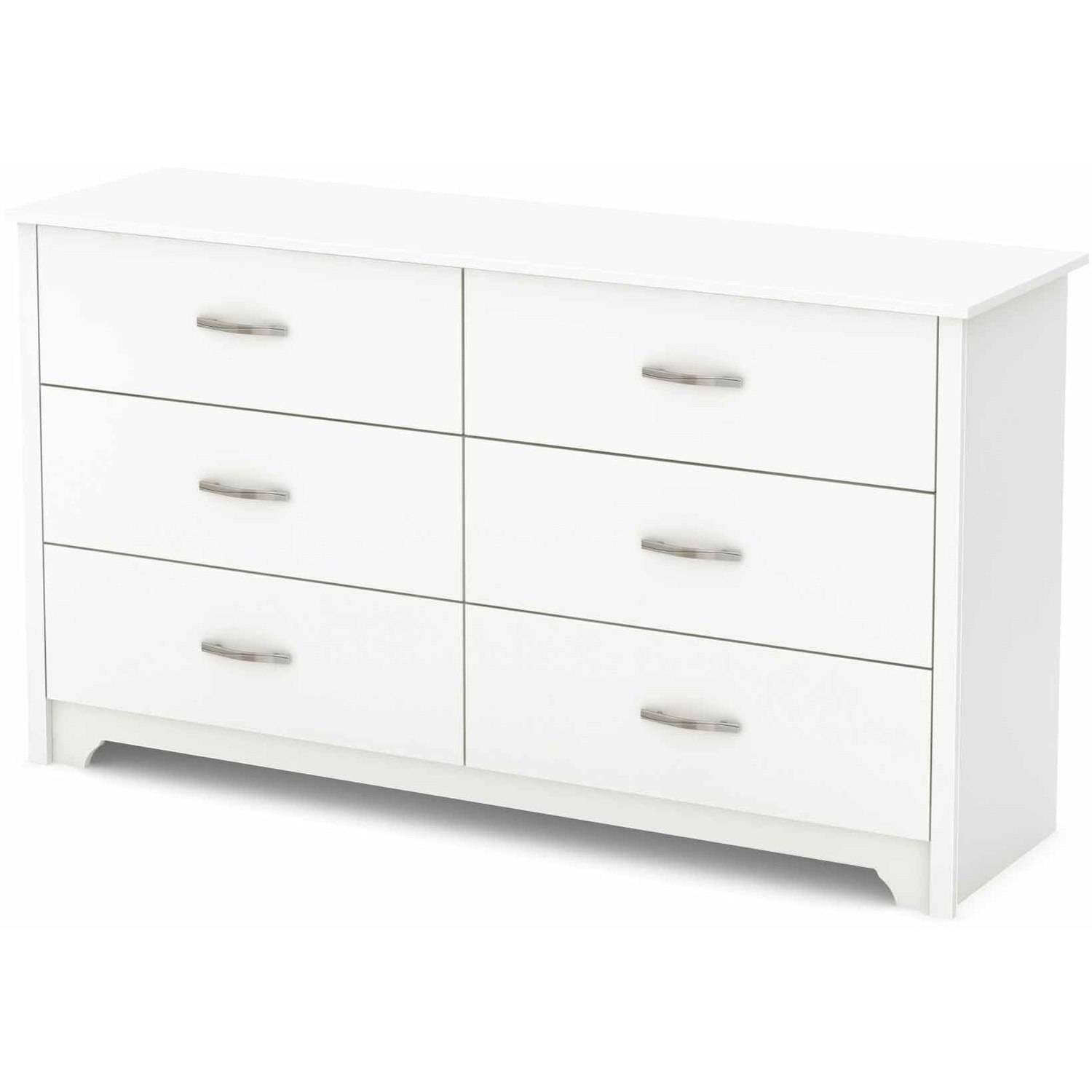 Pure White 59" Particle Board Double Chest of Drawers