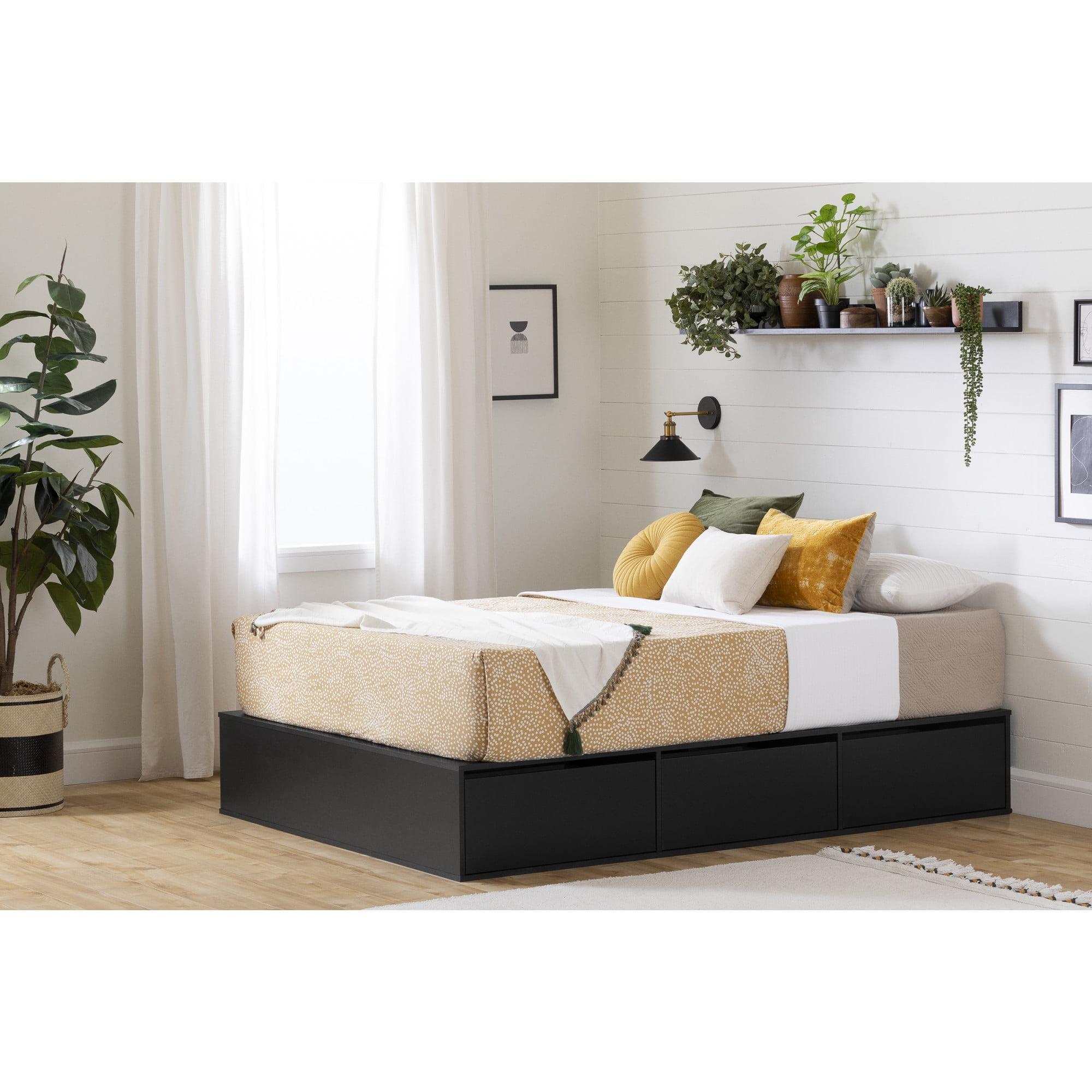 Fusion Queen 6-Drawer Platform Bed Pure Black