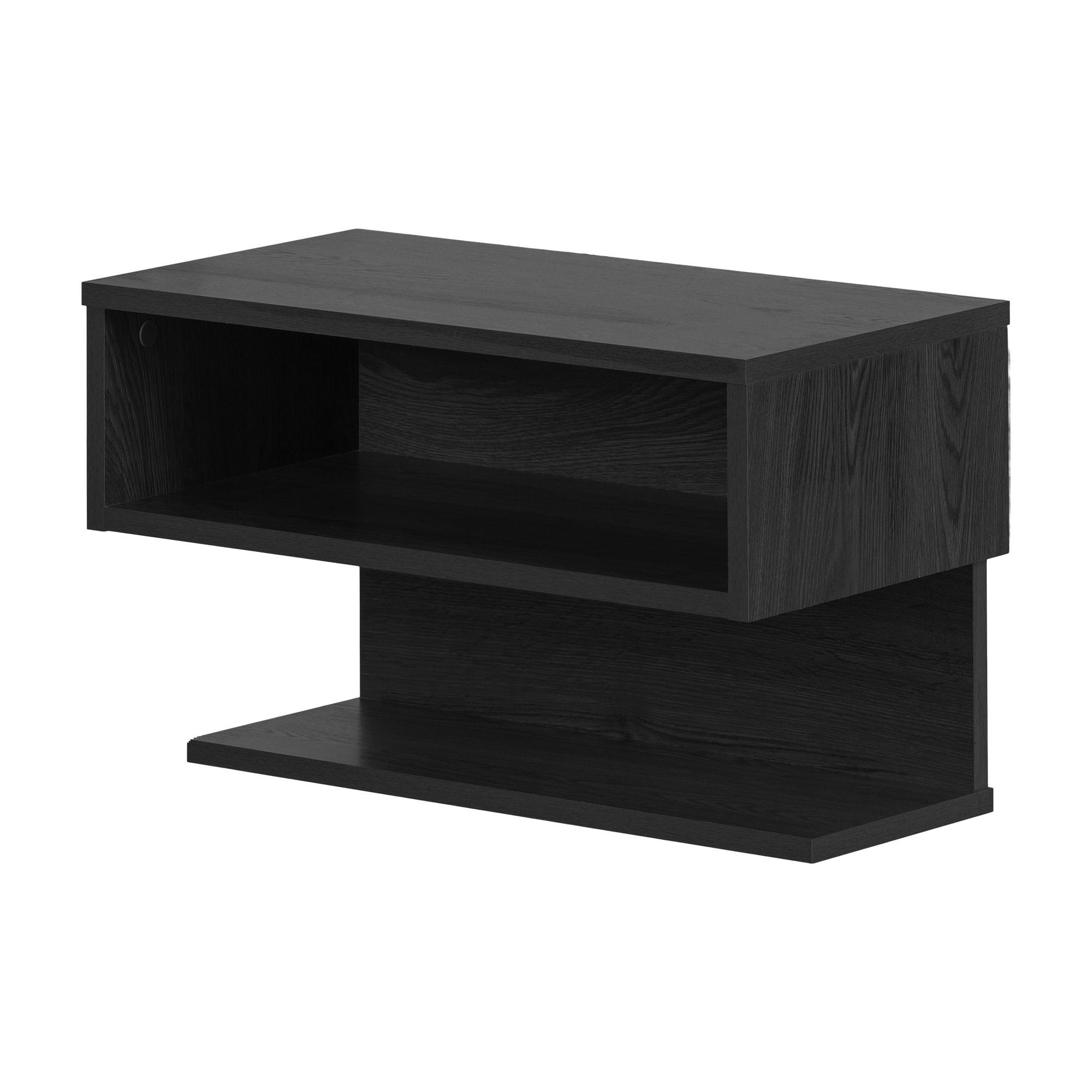 Contemporary Sleek Gray Oak Floating Nightstand