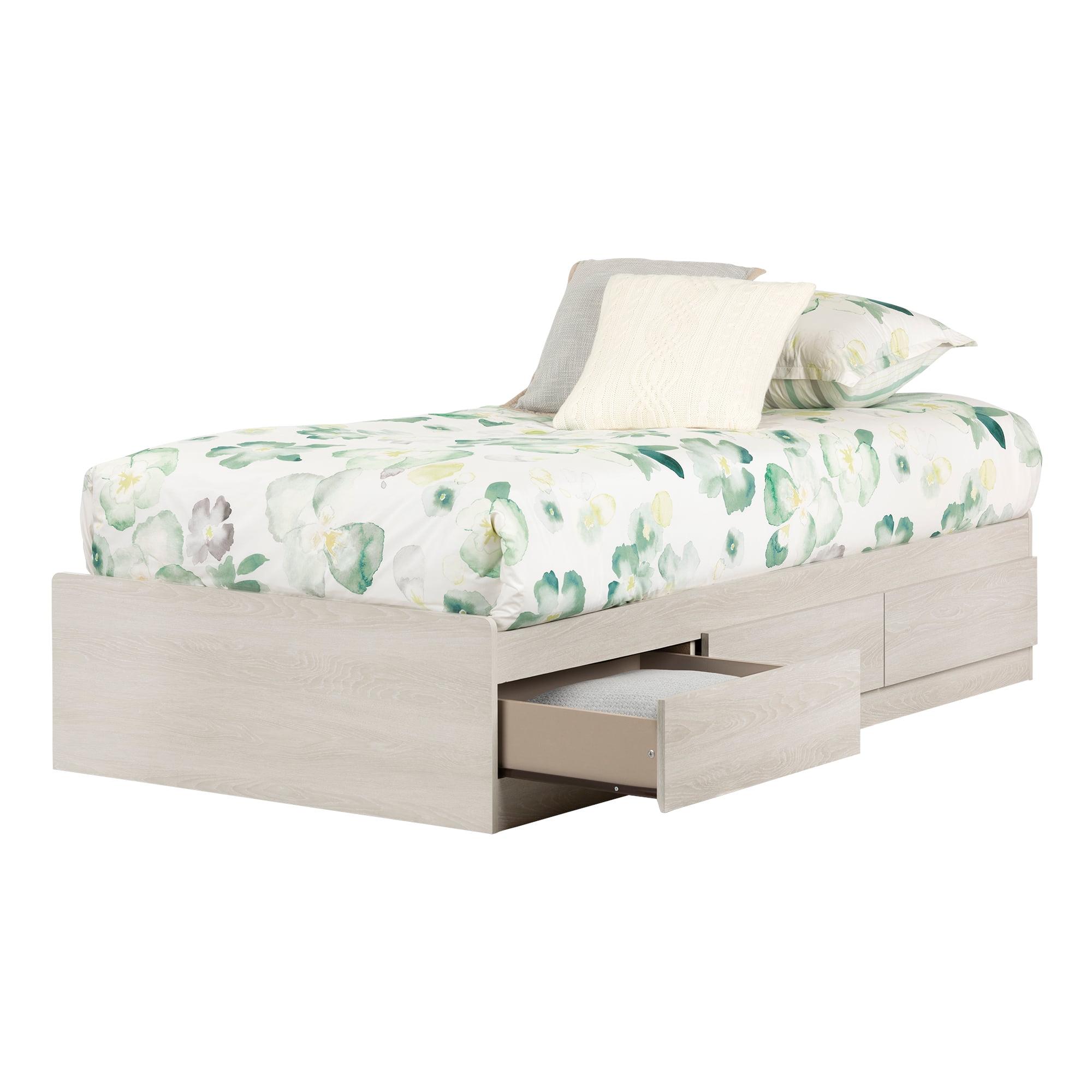 Fynn Winter Oak Twin Captain's Bed with 3 Storage Drawers