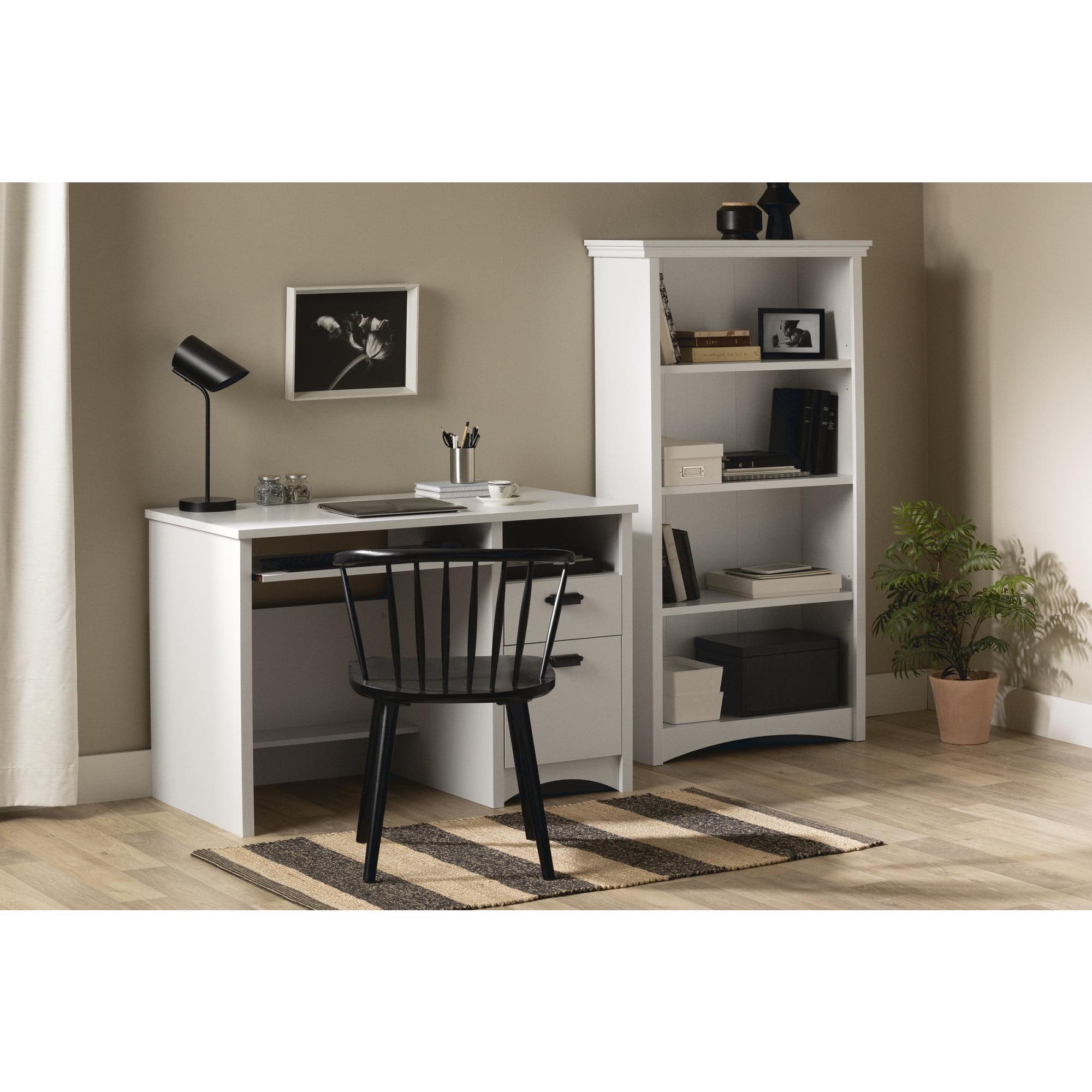 57.75" Gascony 4 Shelf Bookcase White - South Shore: Laminated, Adjustable, Anti-Tip