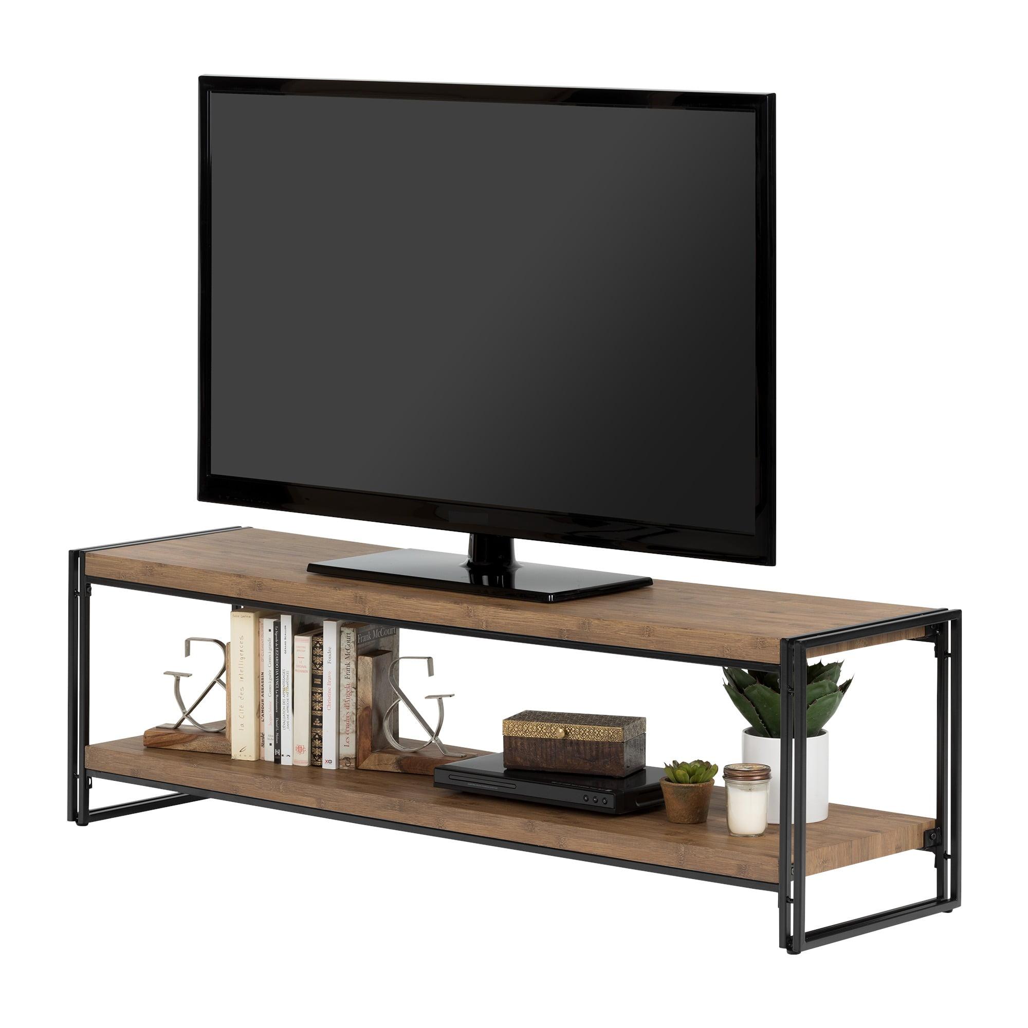 Industrial Medium Wood Bamboo TV Stand Bench