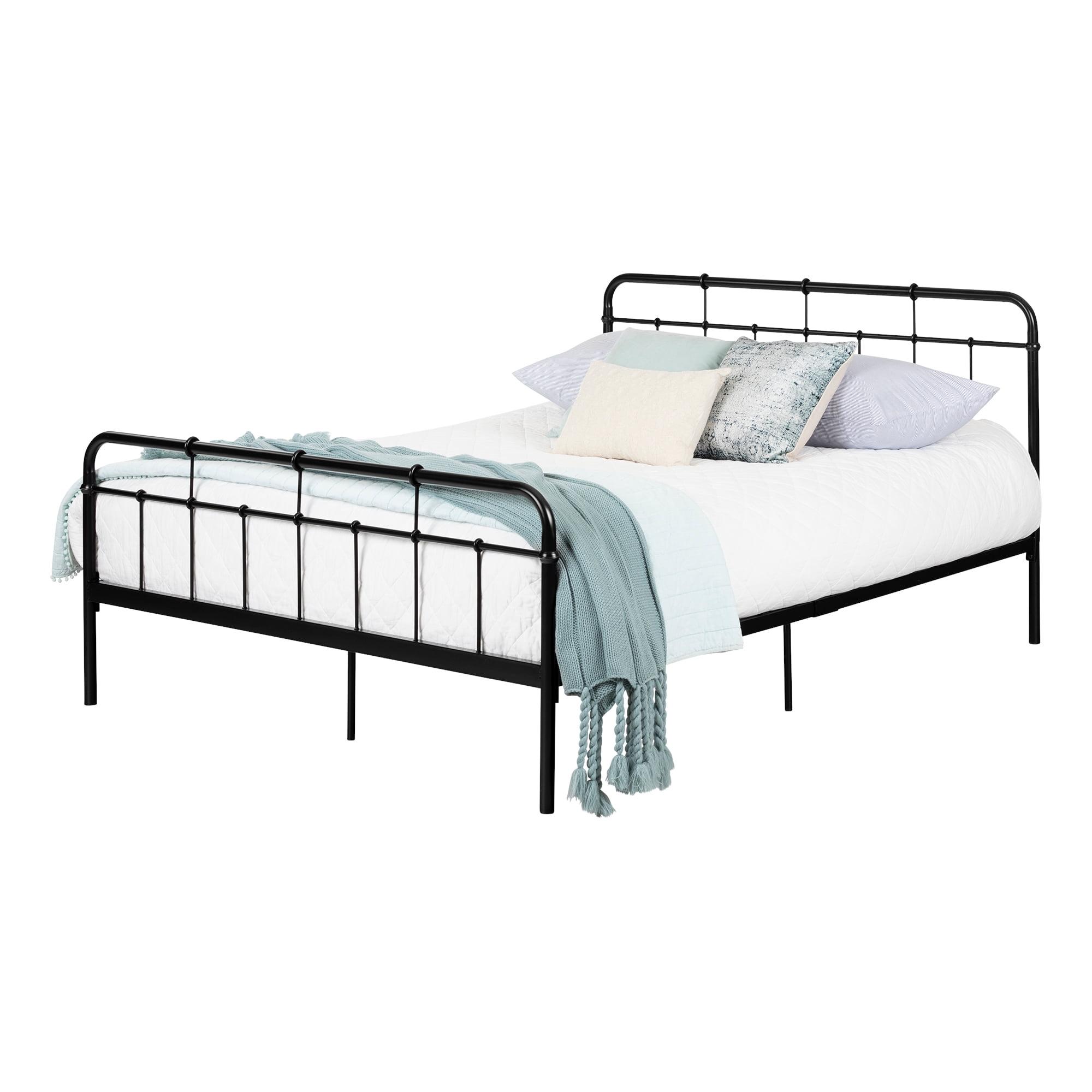 Queen Gravity Metal Platform Bed Black - South Shore