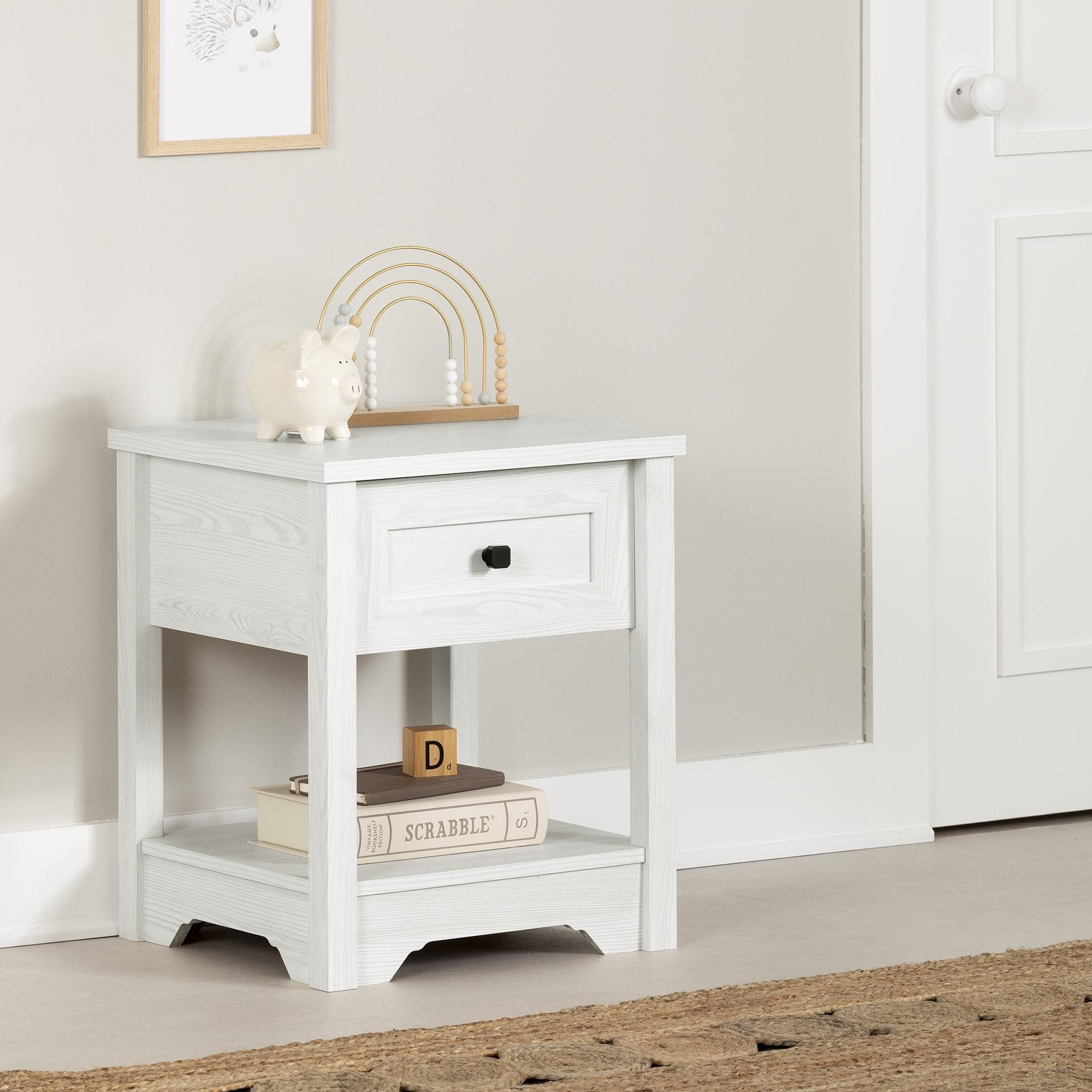 White Pine Farmhouse Nightstand with Shaker-Style Drawer