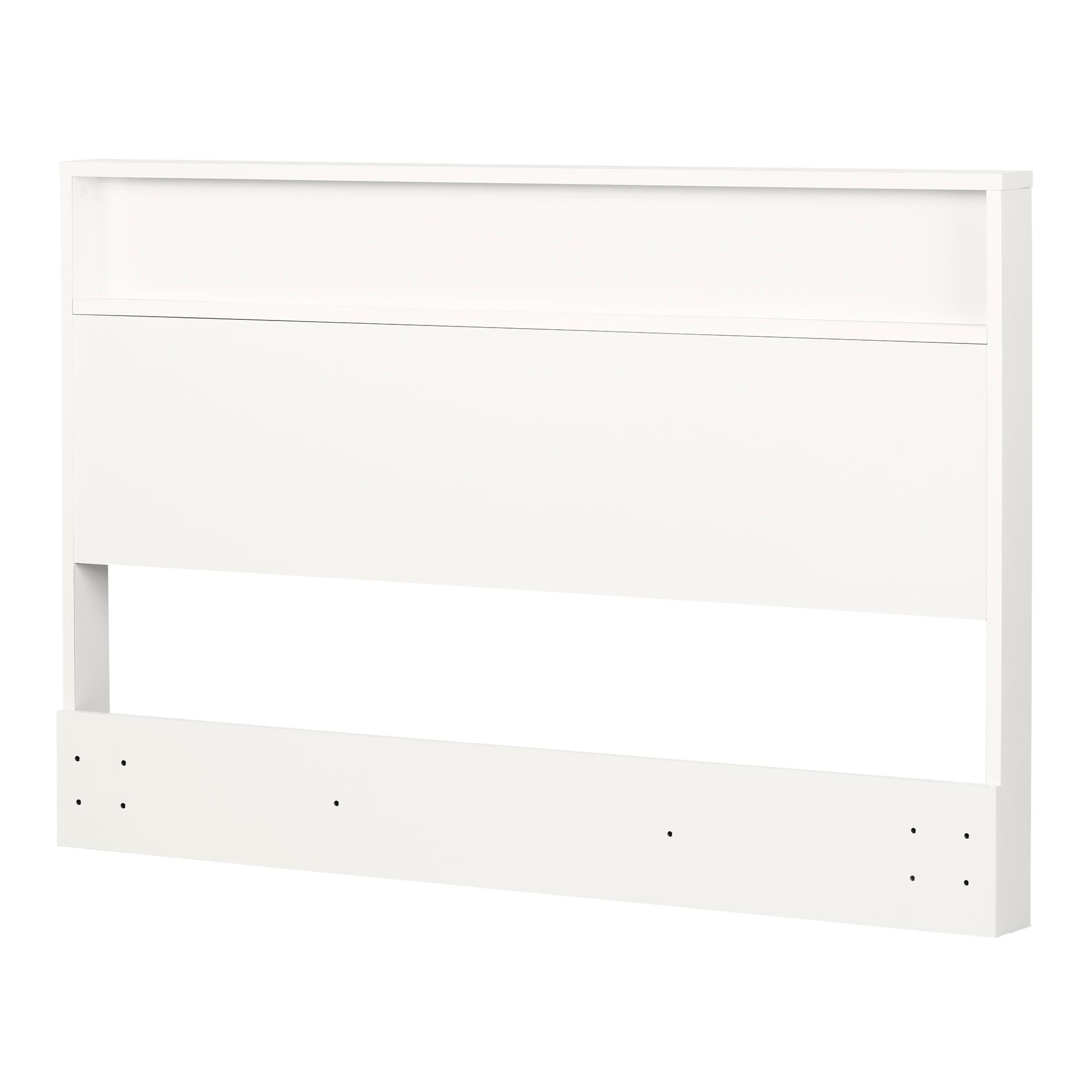 Full White Laminated Particleboard Headboard with Shelf