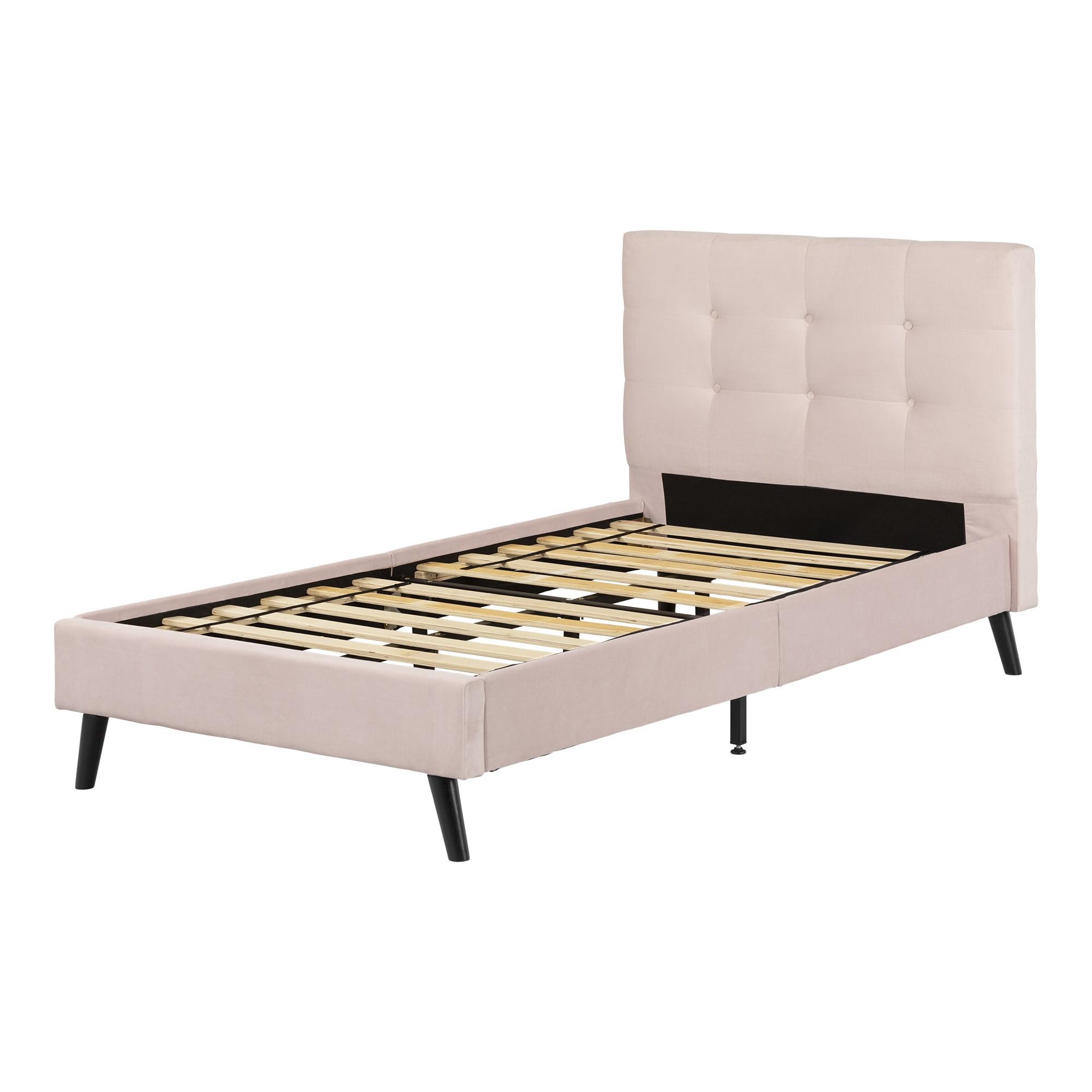 Maliza Upholstered Complete Platform Bed Pale Pink - South Shore