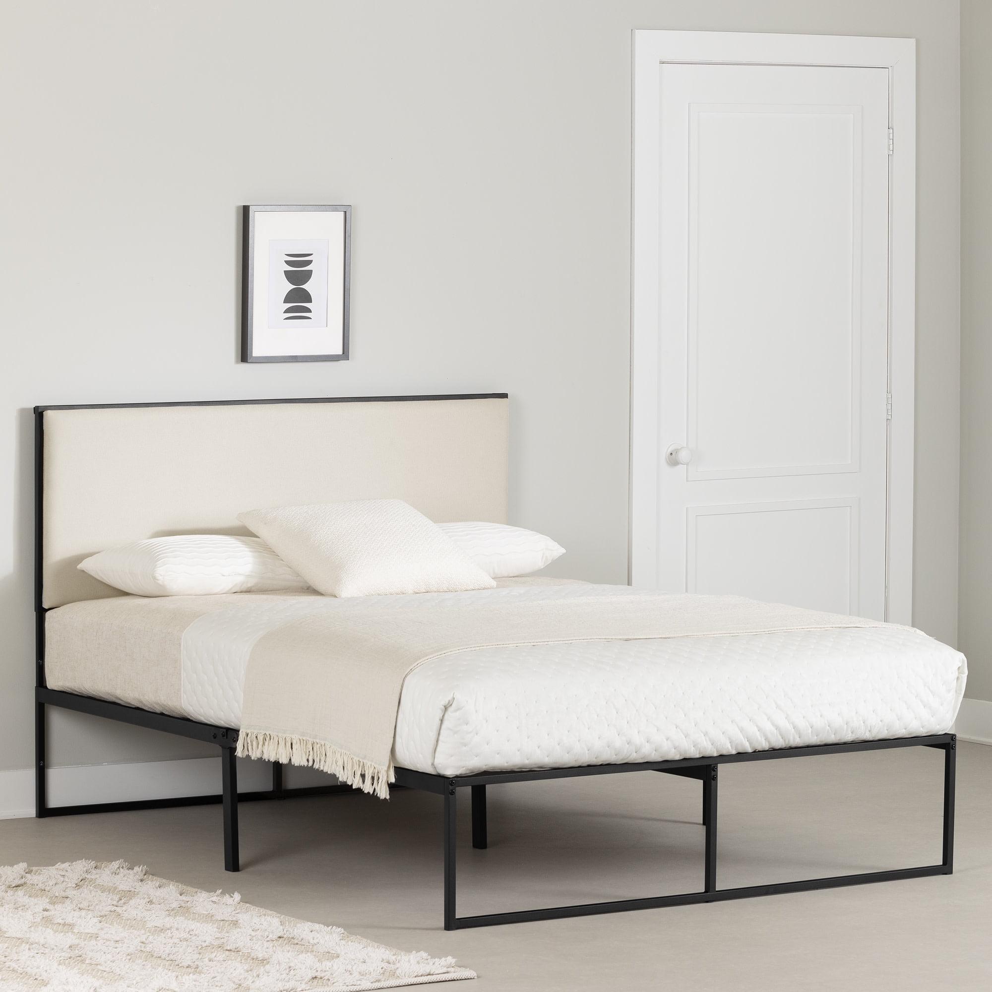 South Shore Queen Upholstered Metal Bed