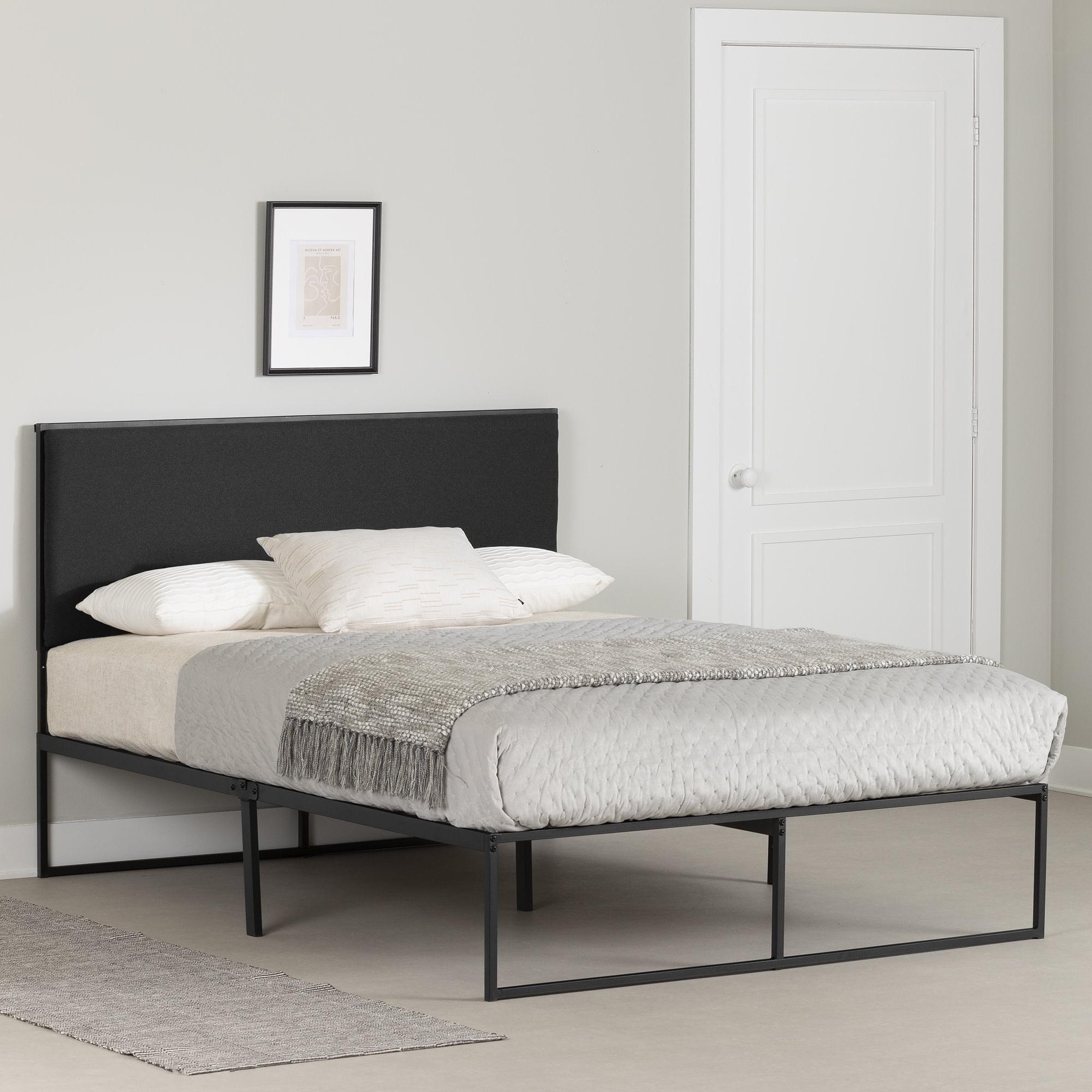 South Shore Queen Upholstered Metal Bed