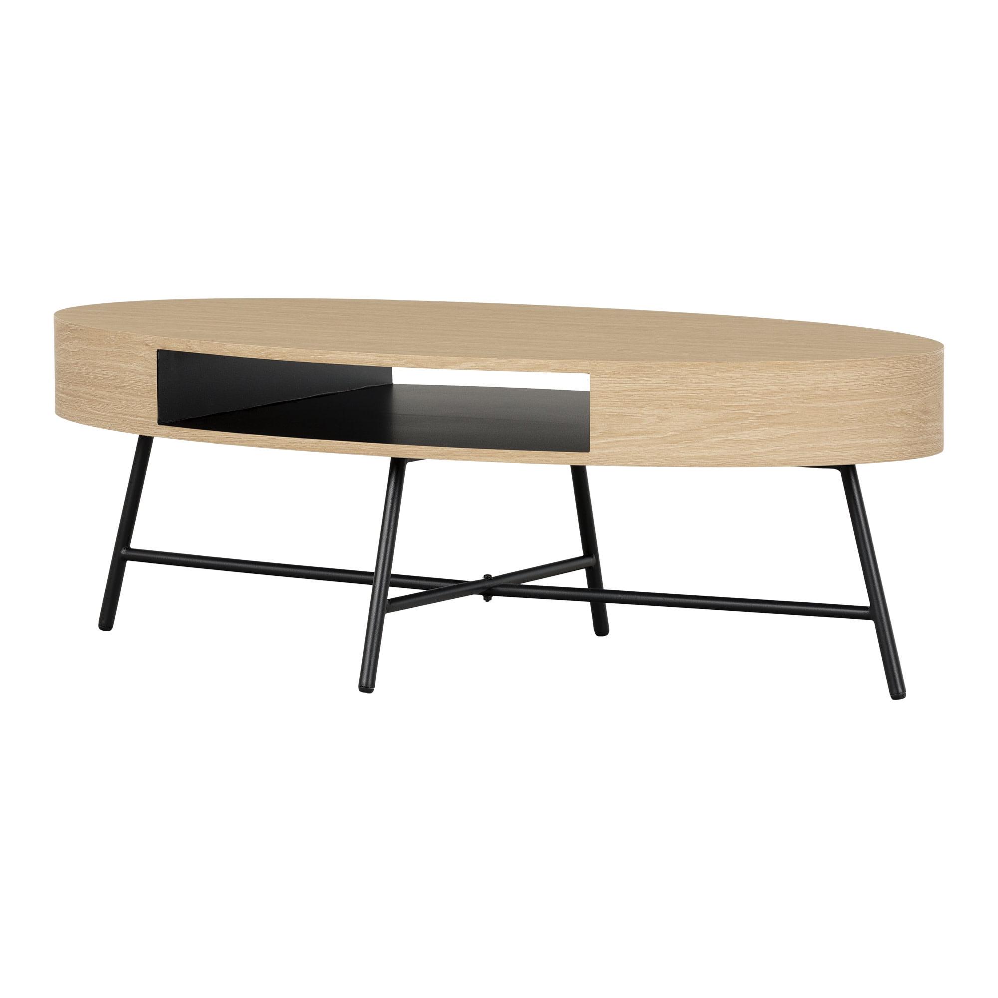 South Shore Mezzy Coffee Table Pale Oak: Laminated Modern Design, MDF Construction, 50 lb Capacity