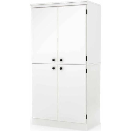 Pure White 4-Door Office Storage Cabinet with Adjustable Shelves