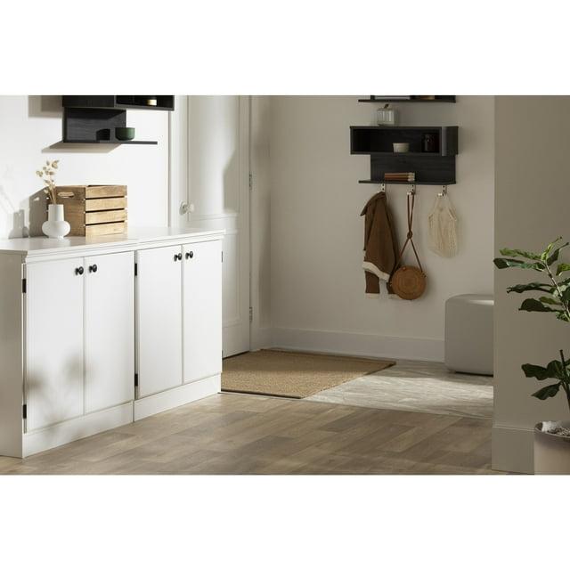 2 Door Morgan Storage Cabinet Pure White - South Shore: Adjustable Shelf, Laminated Particle Board