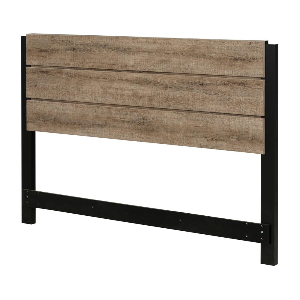 Weathered Oak Full/Queen Headboard with Black Accents