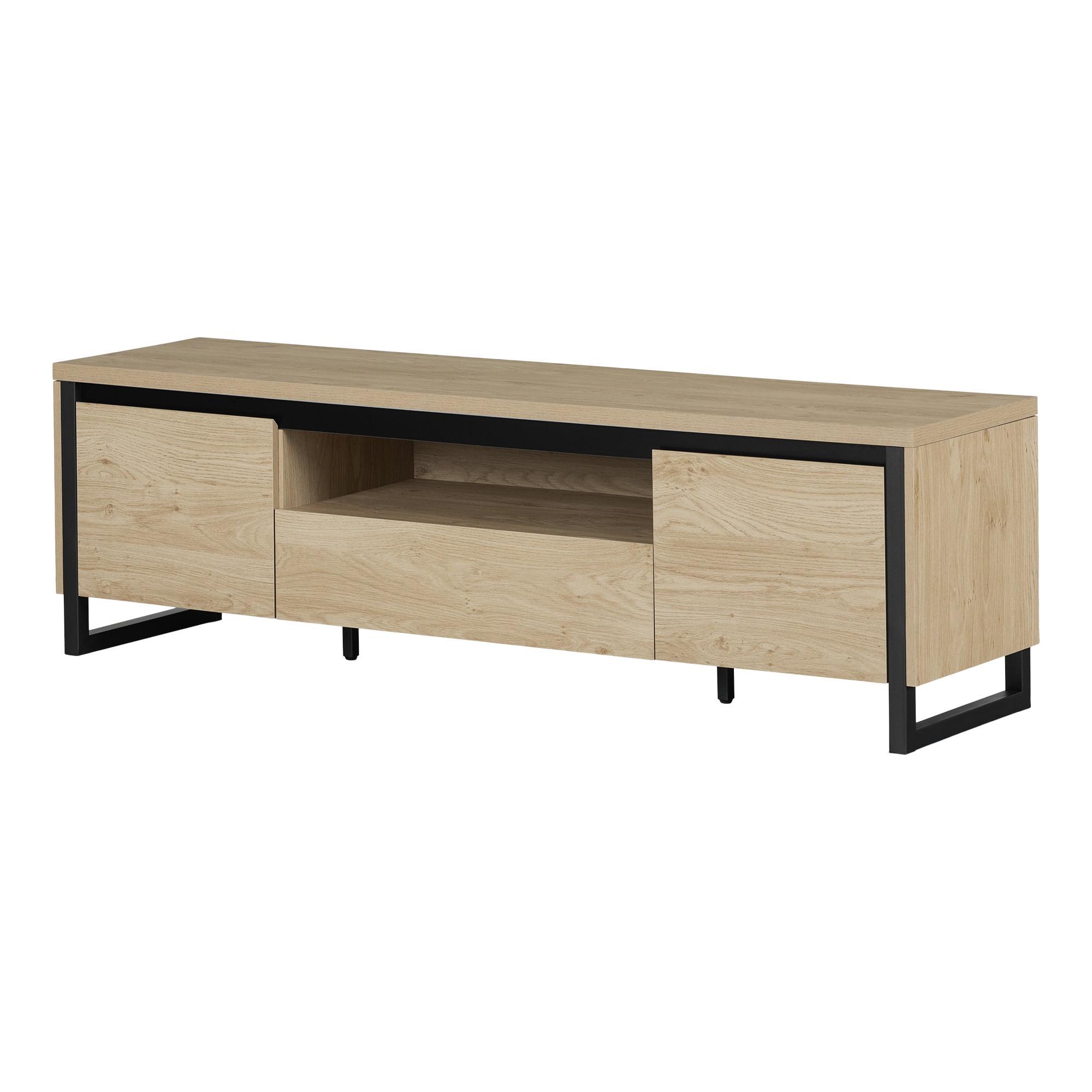 Urban Modern Black MDF TV Stand with Cabinet and Drawer