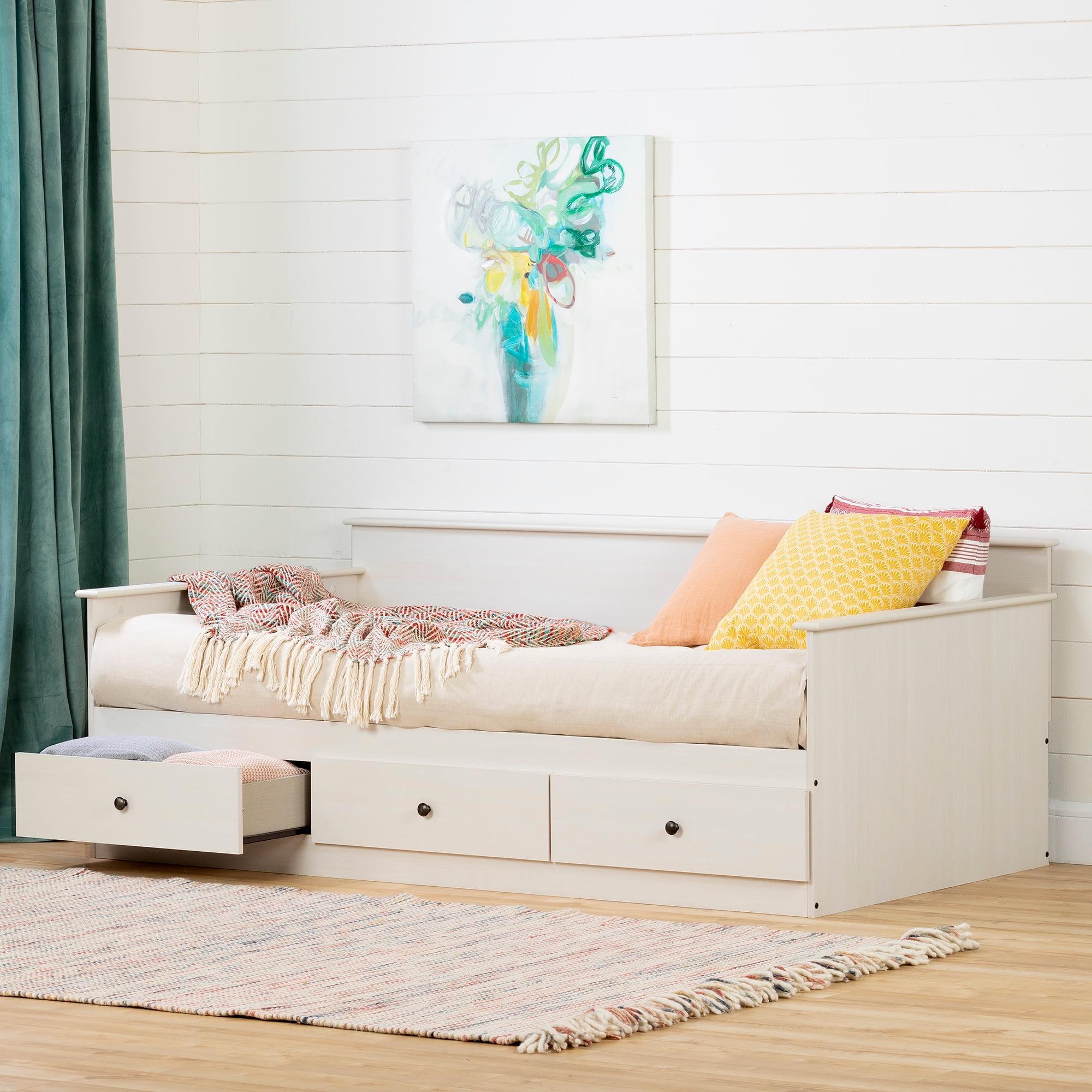 Twin Plenny Daybed with Storage White Wash - South Shore