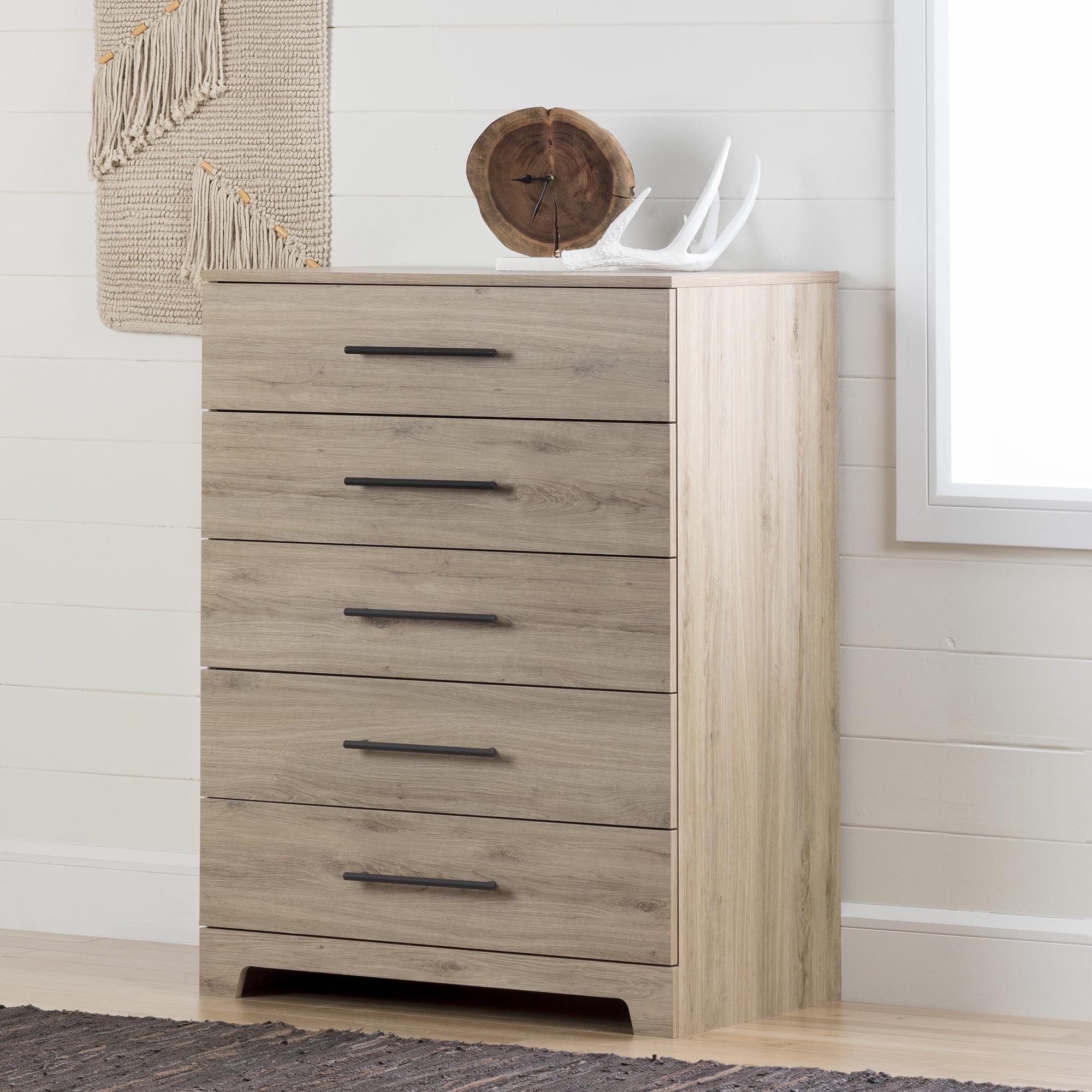 Rustic Oak 5-Drawer Dresser with Extra Deep Drawers