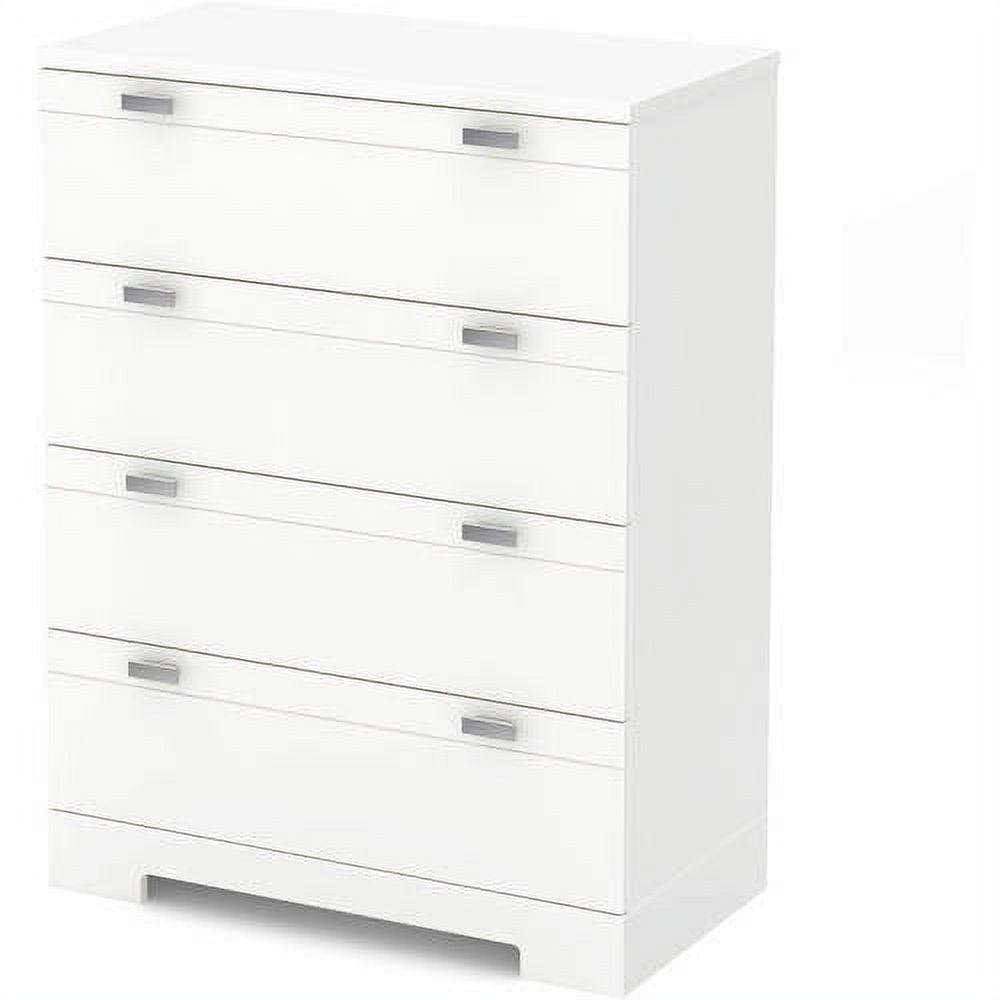 Elegant Pure White 4-Drawer Nursery Dresser with Deep Storage