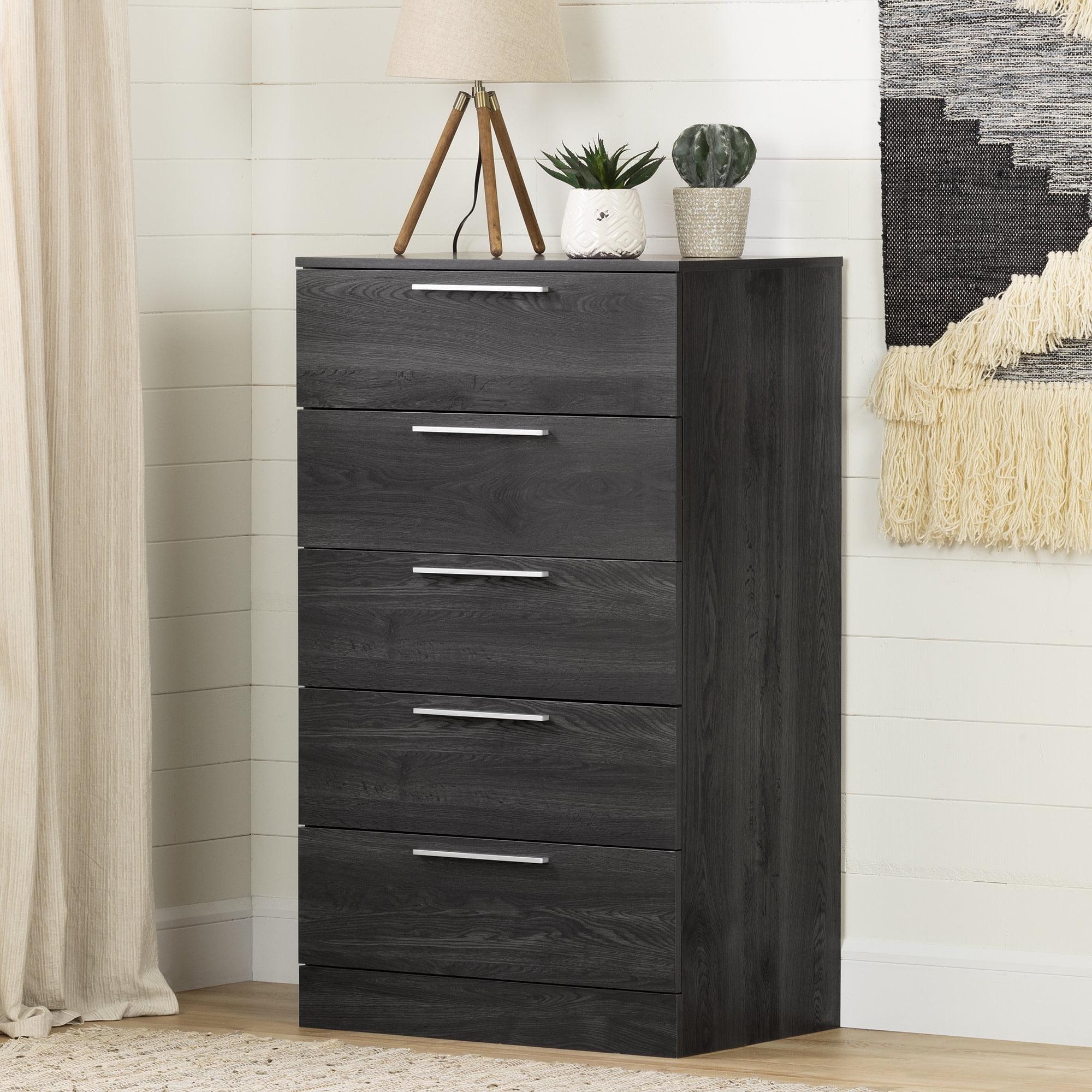 Gray Oak Farmhouse 5-Drawer Tall Dresser